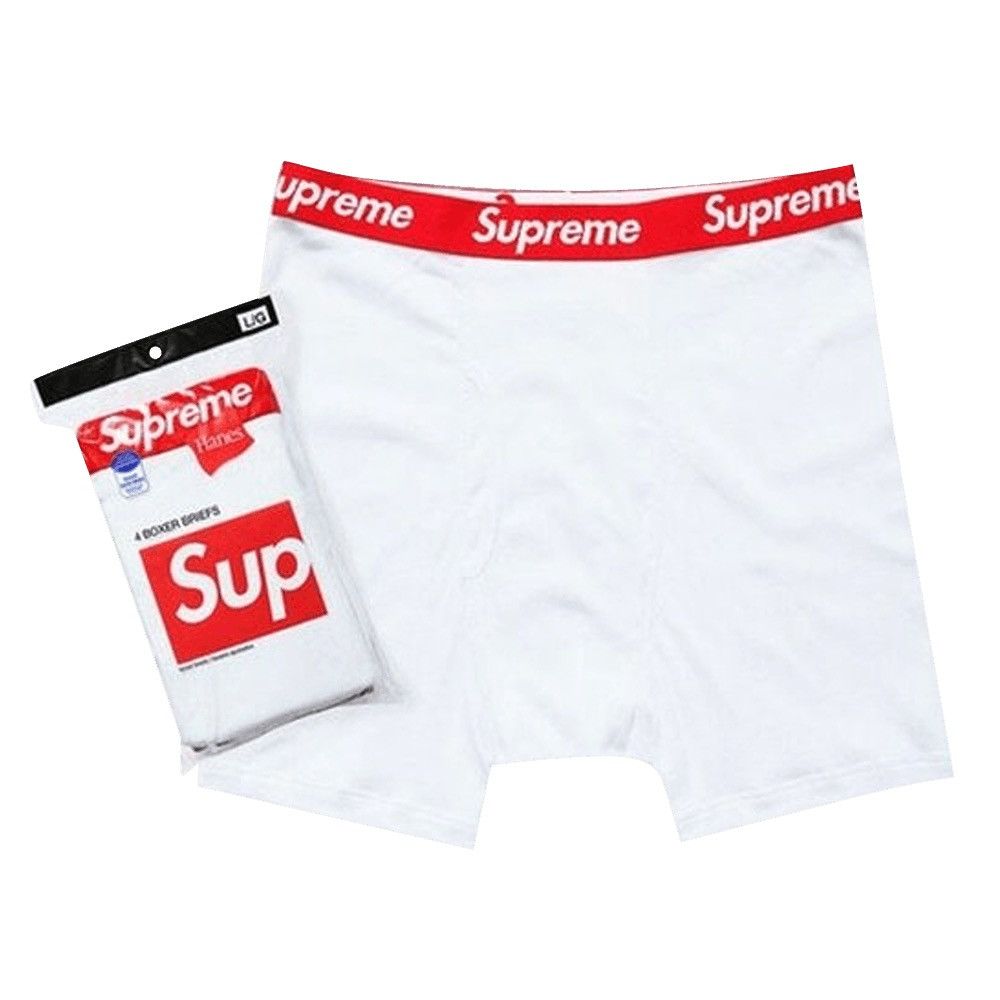 Supreme Supreme/Hanes Boxers size XL 2 pack (Black/ White,red) | Grailed