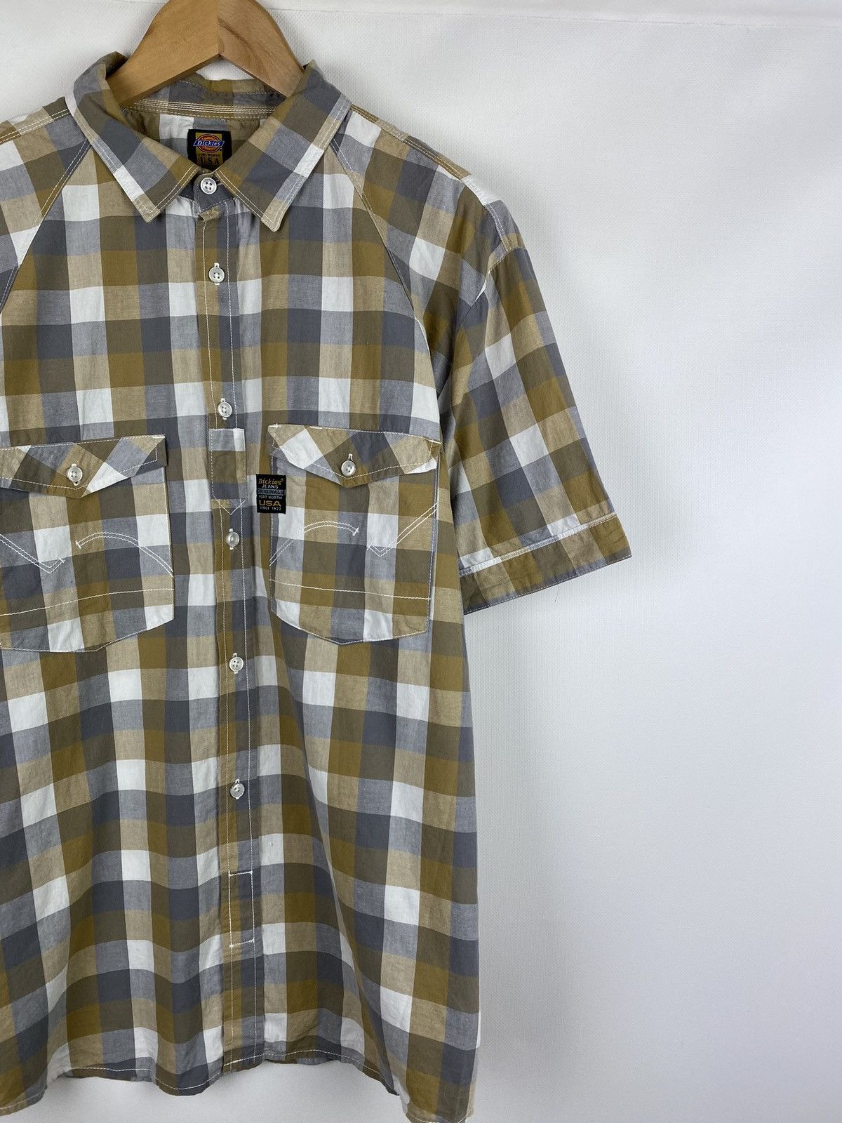 Dickies × Vintage Dickies Workwear men’s shirt sleeve checked shirt size 3XL Size US XXL / EU 58 / 5 - 5 Thumbnail