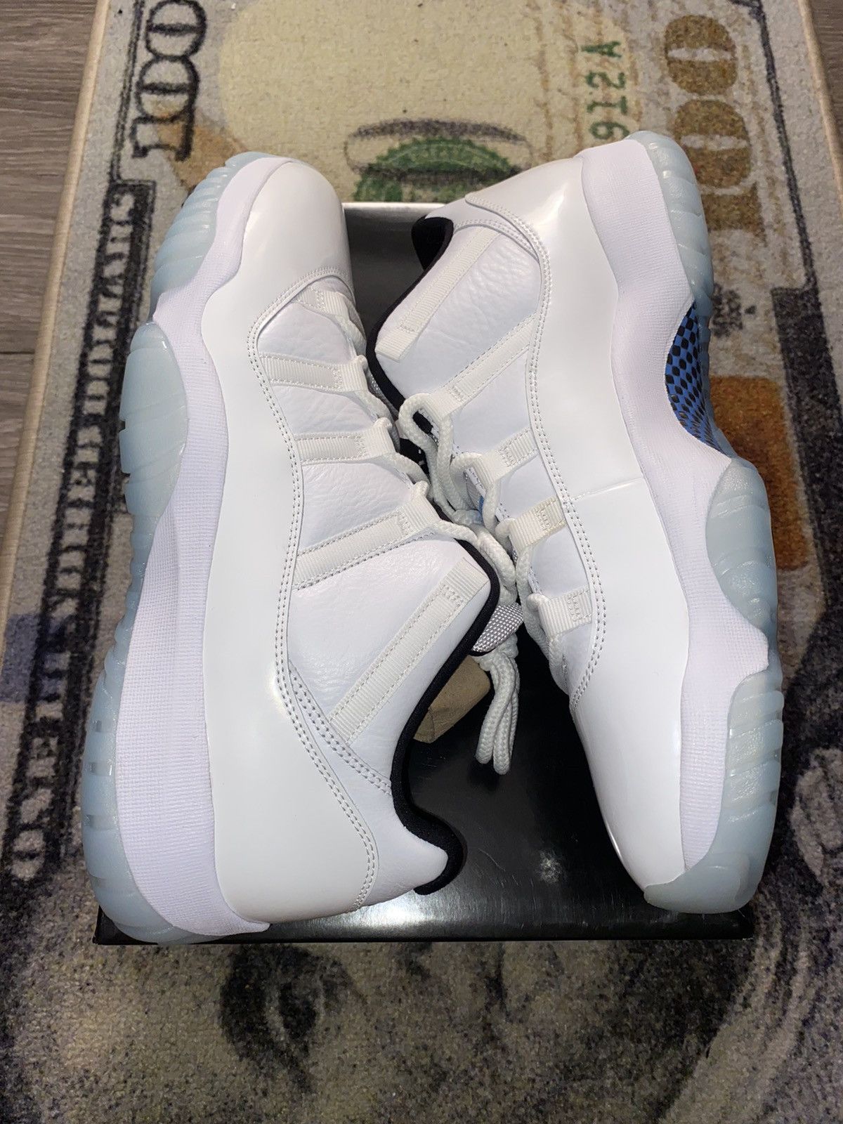 image of Jordan Nike Jordan 11 Retro Low Legend Blue Shoes in White Blue, Men's (Size 13)