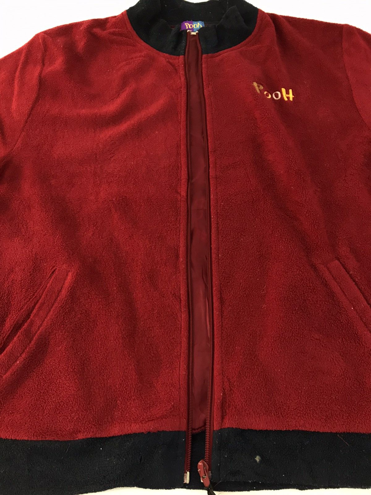 Disney The Pooh Fleece Full Zip Jacket Big Embroidery Logo