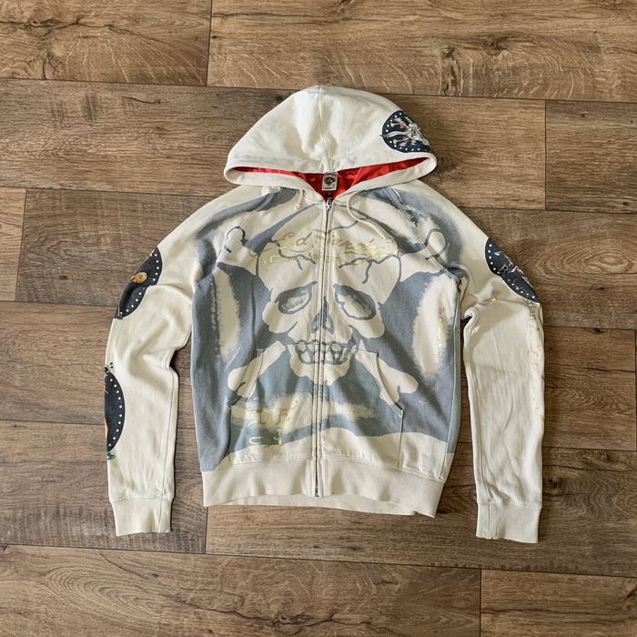 Vintage Zip hoodie Ed Hardy Christian Audigier Female pirate skull