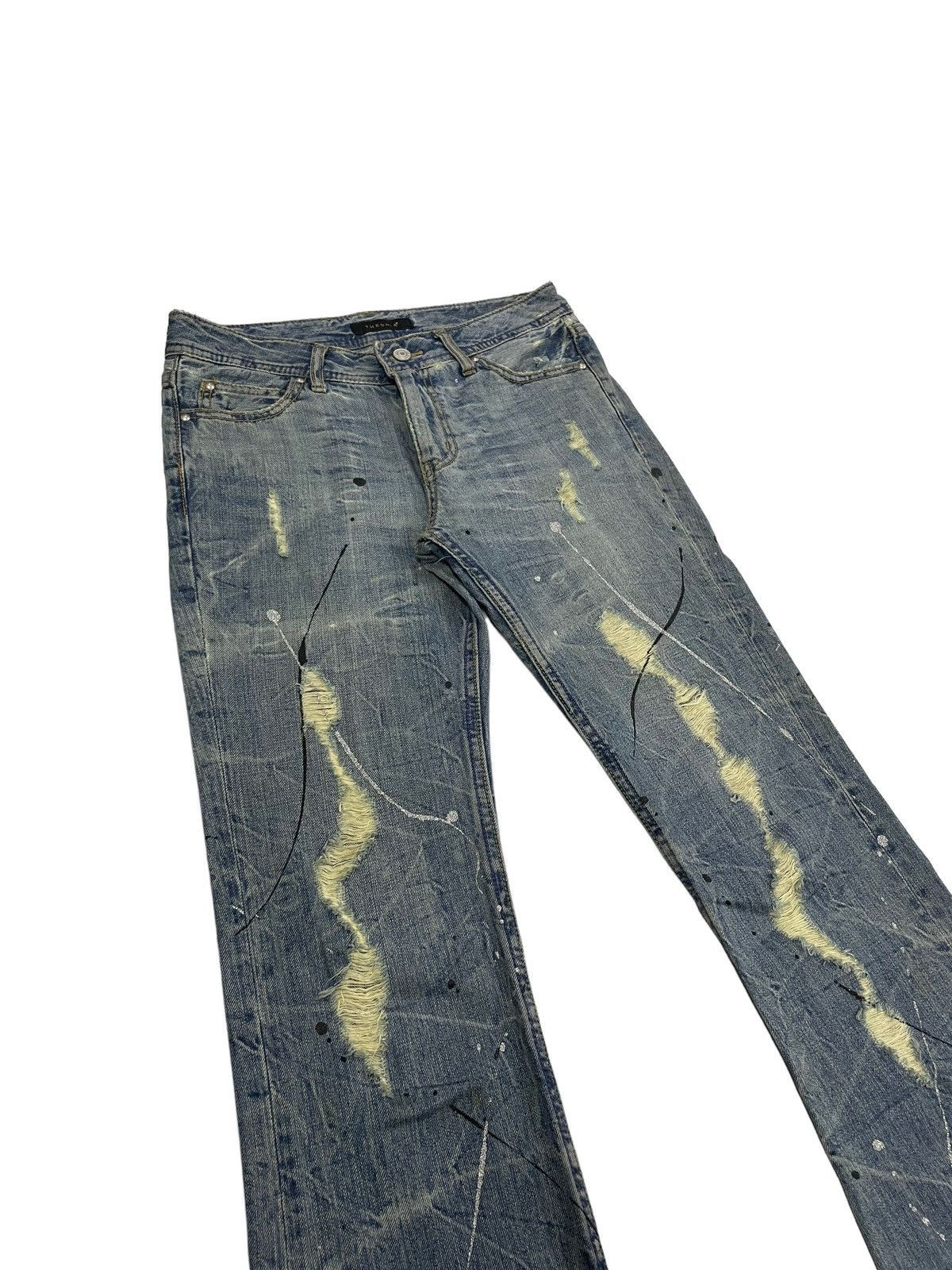 Japanese Brand Vintage Theoria Japan Flare Distressed Jeans Hysteric Style Size US 29 - 3 Thumbnail