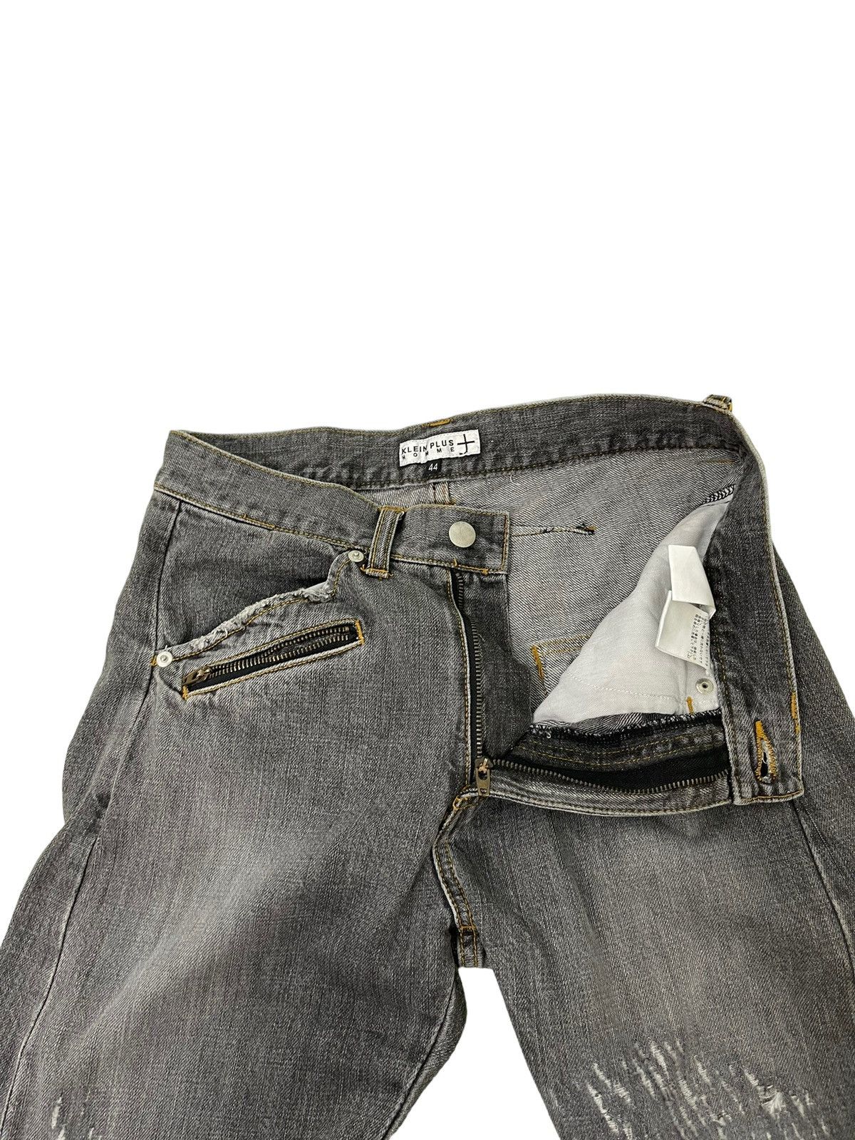 Japanese Brand Flare Jeans Klein Plus Homme Distress Slim Boot Cut 5🟦9 Size US 29 - 11 Thumbnail