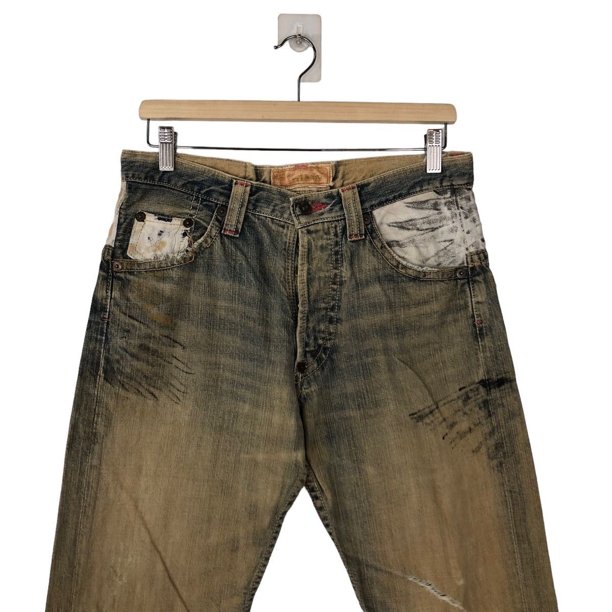 Japanese Brand VINTAGE DENIM JEANS SUKAJAN DESIGN BIG LOGO PUNK STYLE Size US 32 / EU 48 - 2 Thumbnail
