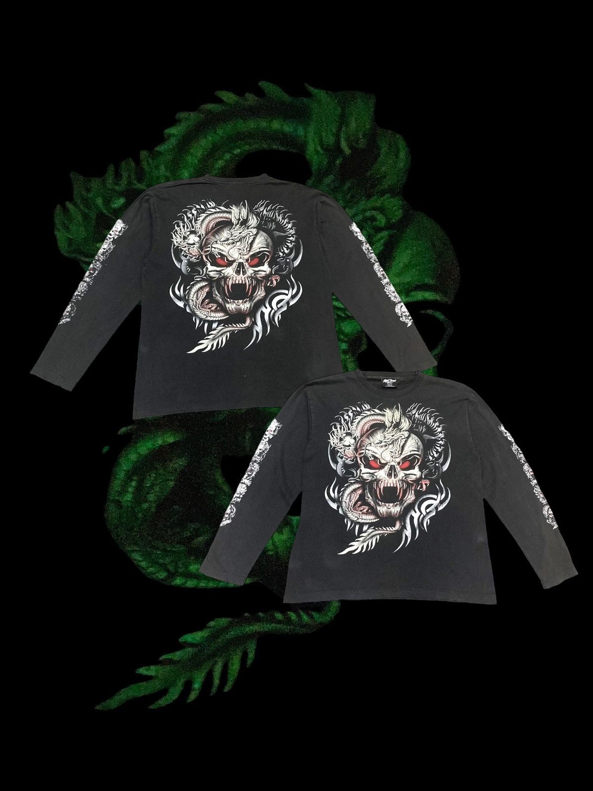 Seditionaries × Vintage Vintage Skull Head & Dragon Long Sleeve Tshirt Size US L / EU 52-54 / 3 - 1 Thumbnail