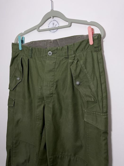 Vintage 1970s Swedish army cargo wide leg trousers c48 double knee ...