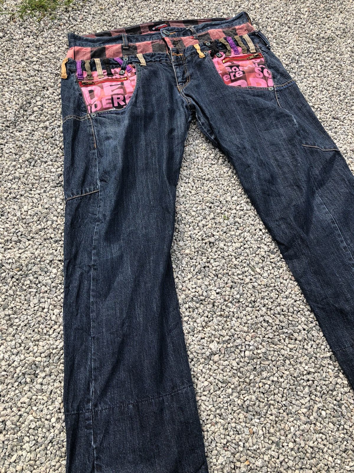 Hysteric Glamour × Japanese Brand SORRIDERE DOUBLE WAIST PRINTED LINING JEAN Size US 38 / EU 54 - 5 Thumbnail