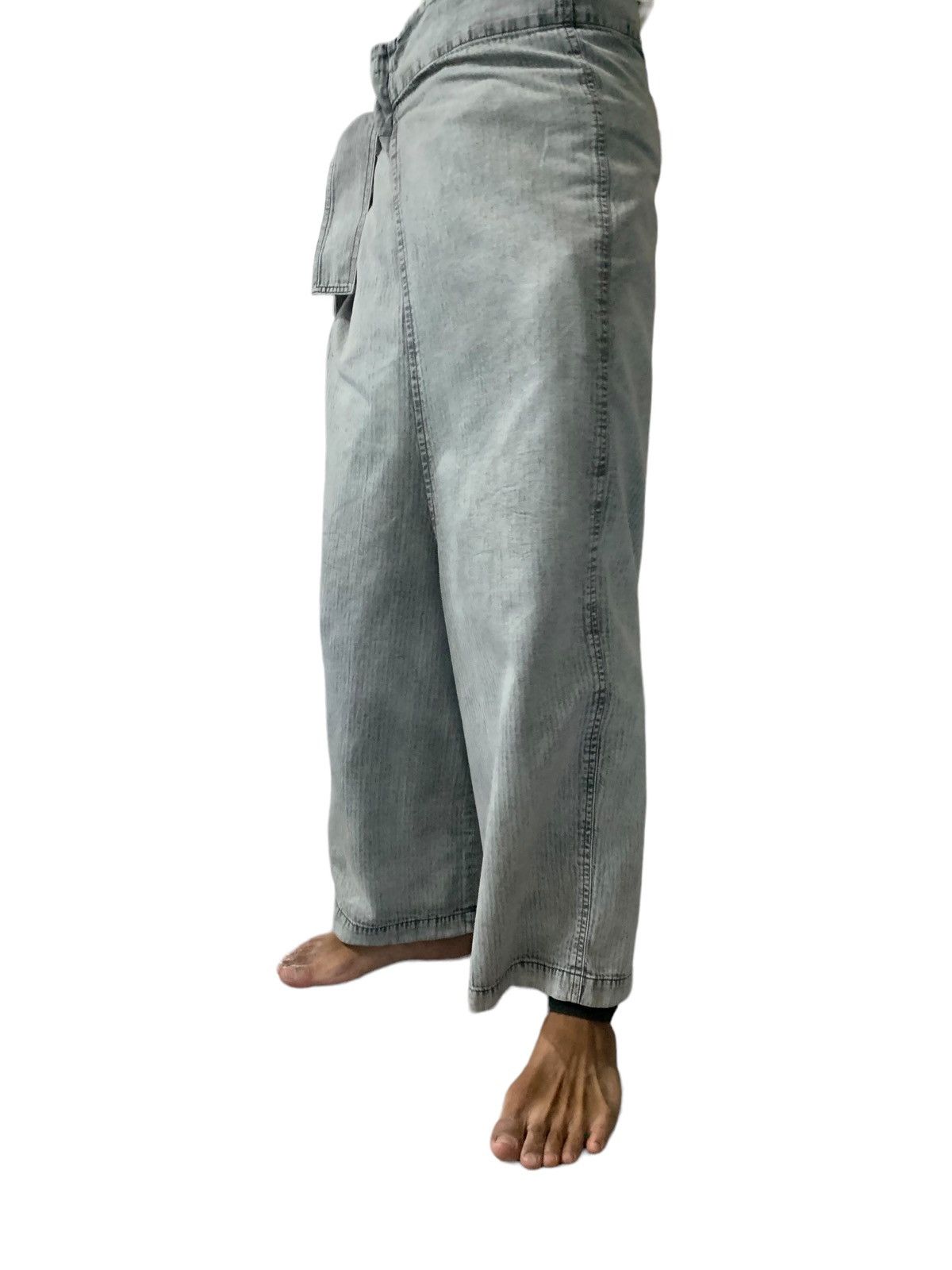 Y's × Y's for Men × Yohji Yamamoto Yohji Yamamoto Y’s Sulfur Herringbone Bleach Ribbon Pants Size US 28 / EU 44 - 2 Thumbnail
