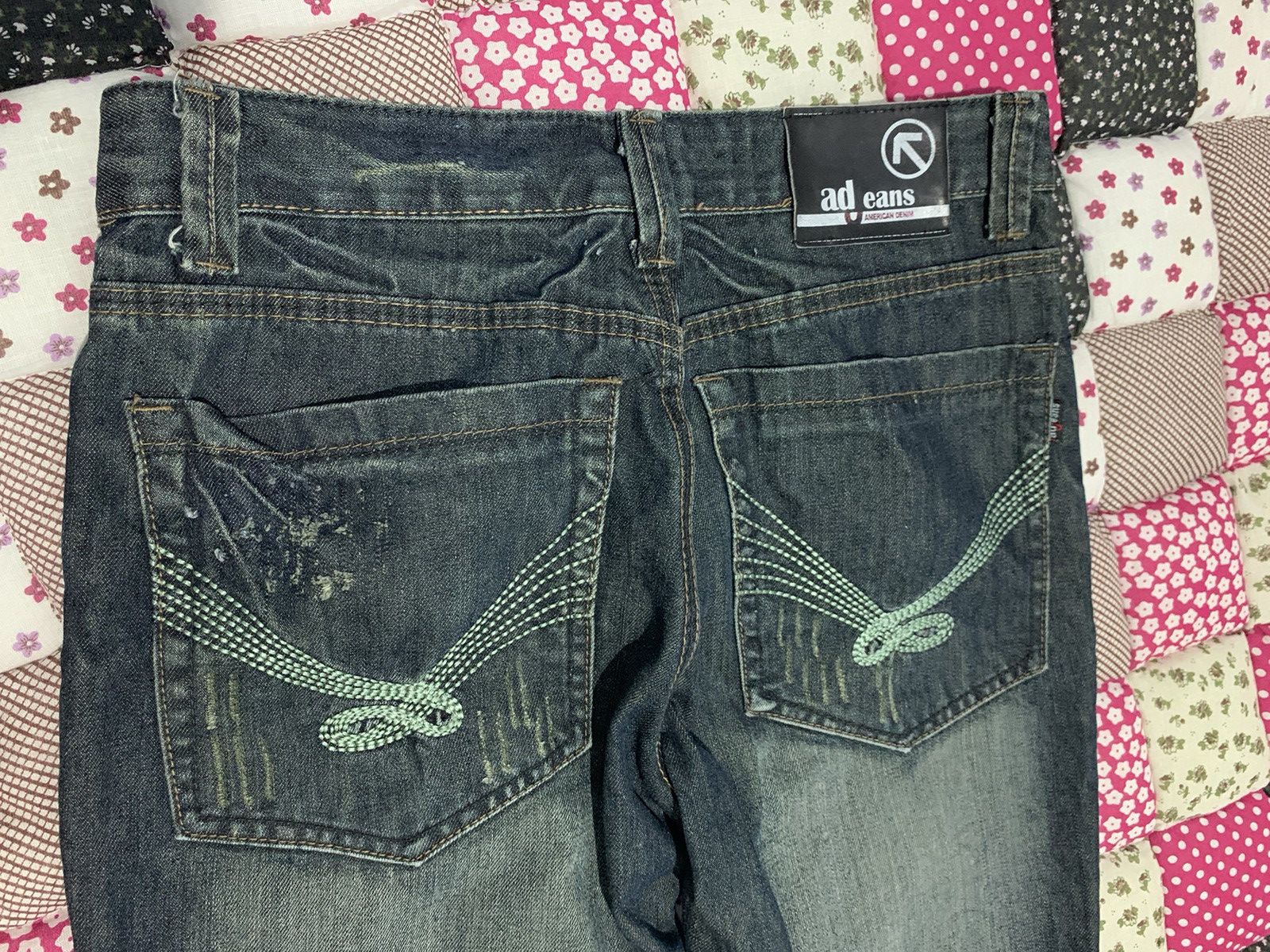 Japanese Brand Flare Japanese Brand adJeans Washed Poem Printed Denim Size US 31 - 6 Thumbnail