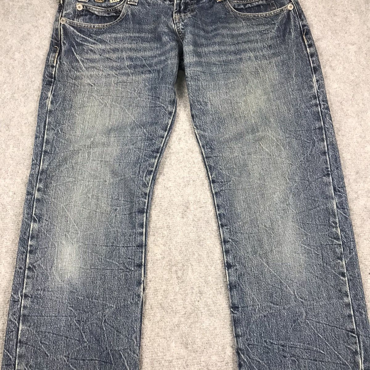 Japanese Brand DOUBLE WAIST DENIM JAPANESE STYLE DENIM PANTS Size US 31 - 5 Thumbnail