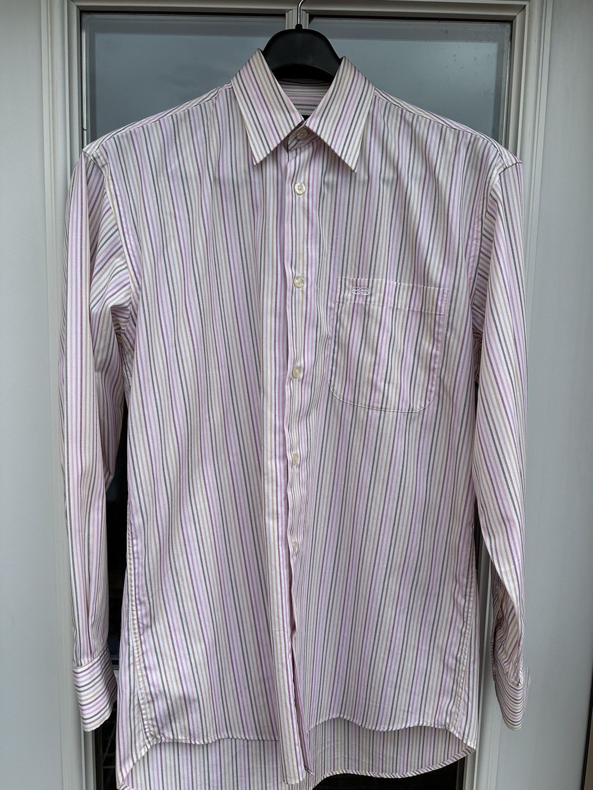 Balenciaga Balenciaga BB oversized striped coloured pocket shirt Size US L / EU 52-54 / 3 - 1 Thumbnail