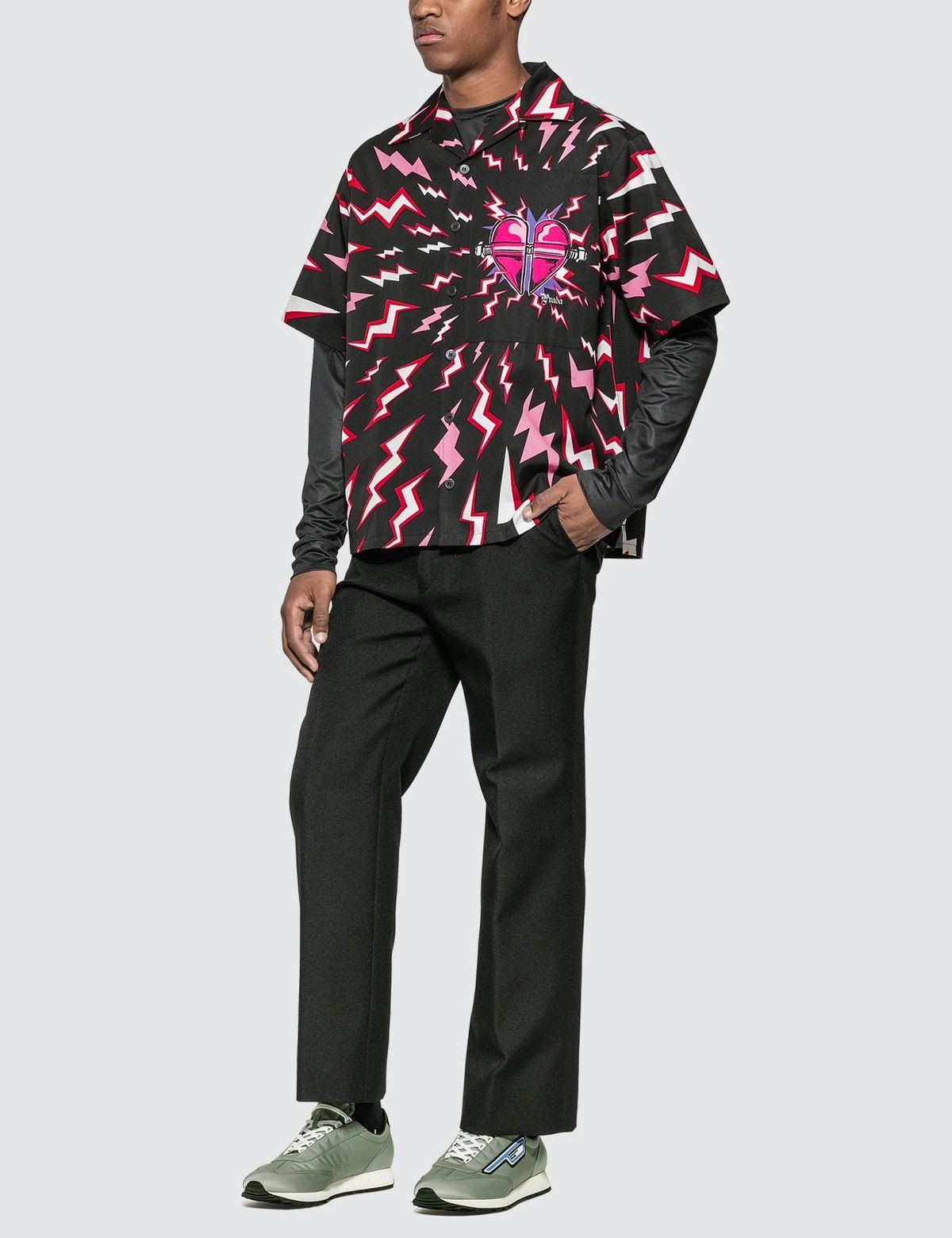 Prada Prada Printed Thunder Cotton Poplin Shirt Size US S / EU 44-46 / 1 - 7 Thumbnail