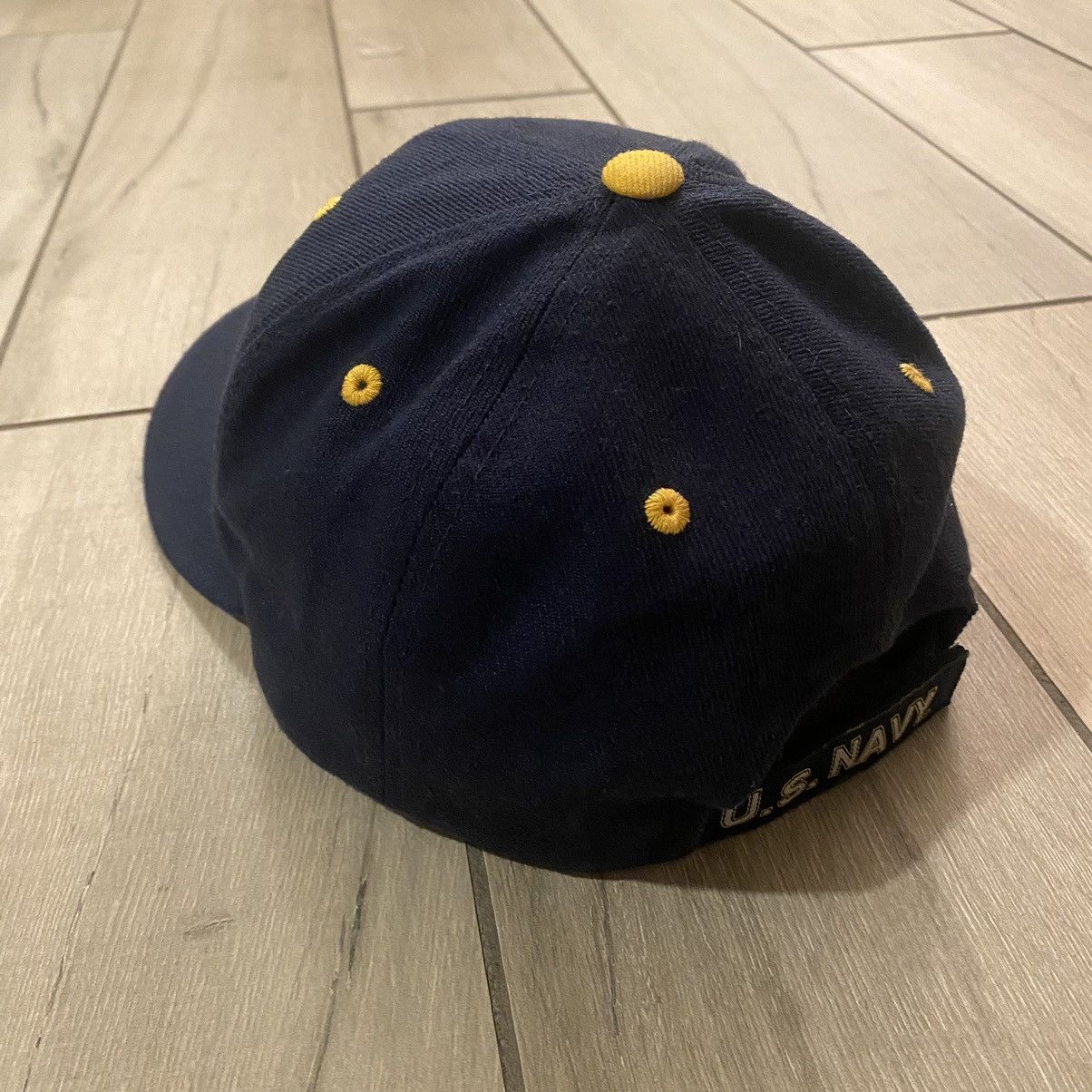 New Era × Stussy Vintage 90s Navy Blue Navy Graphic Hat OS Size ONE SIZE - 6 Thumbnail