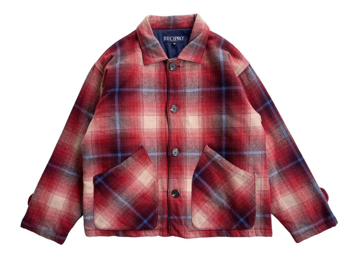 Japanese Brand Vintage Recipro Red Tartan Oversized Jacket Size US M / EU 48-50 / 2 - 3 Thumbnail