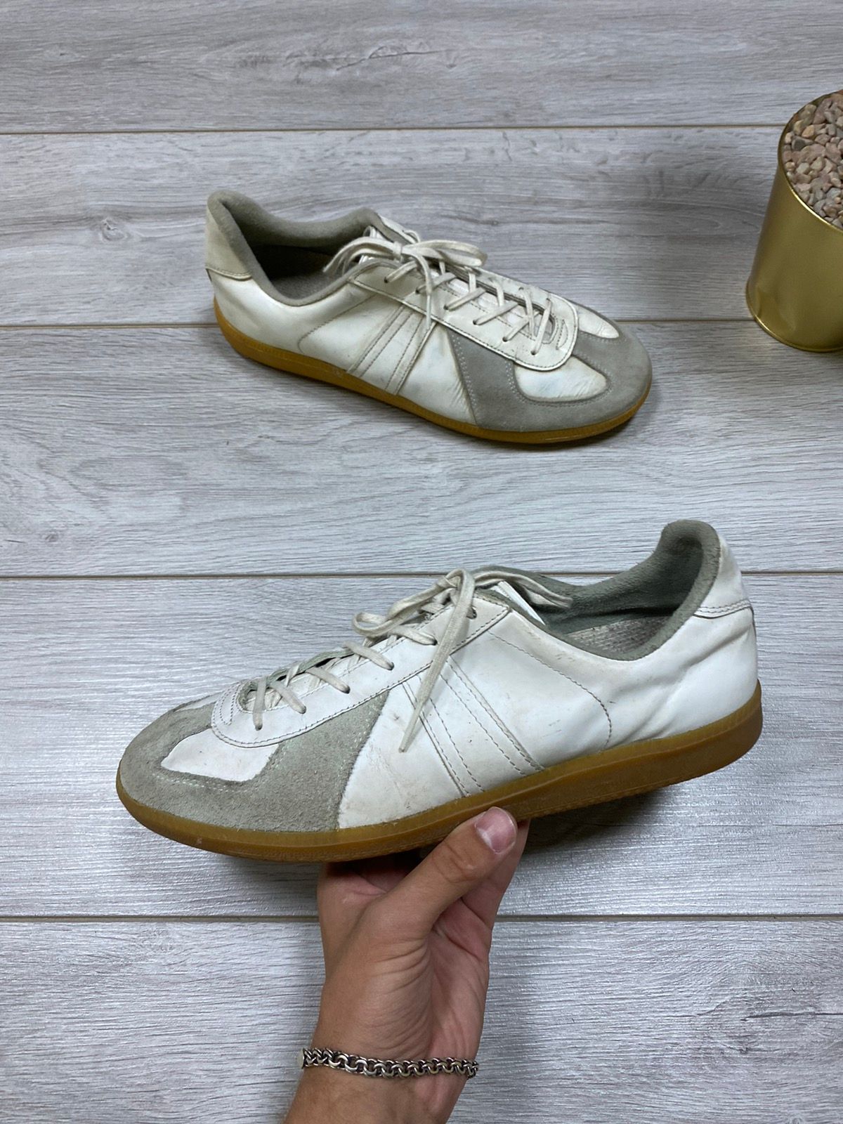 Pre-owned Bundeswehr X German Army Trainers Gat Bw-sport 280 Vinathe Leather Trainers Maison Margiela Shoes In White