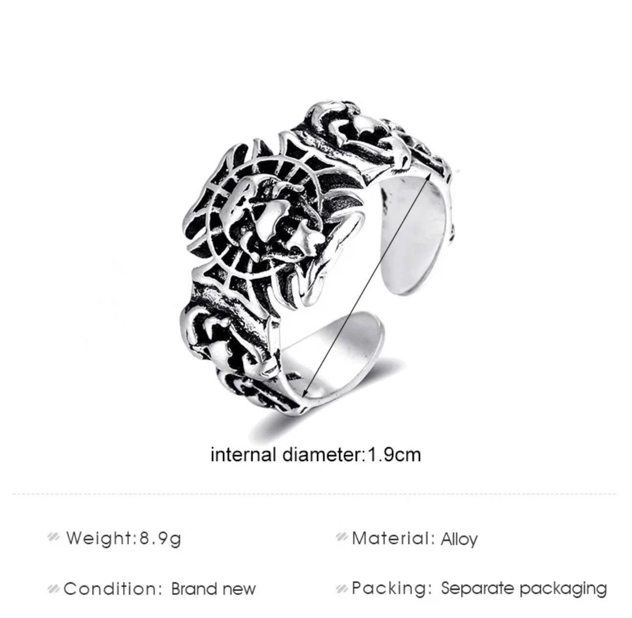 Other Mini Skulls Adjustable Punk Gothic Retro Unisex Ring Size ONE SIZE - 5 Thumbnail
