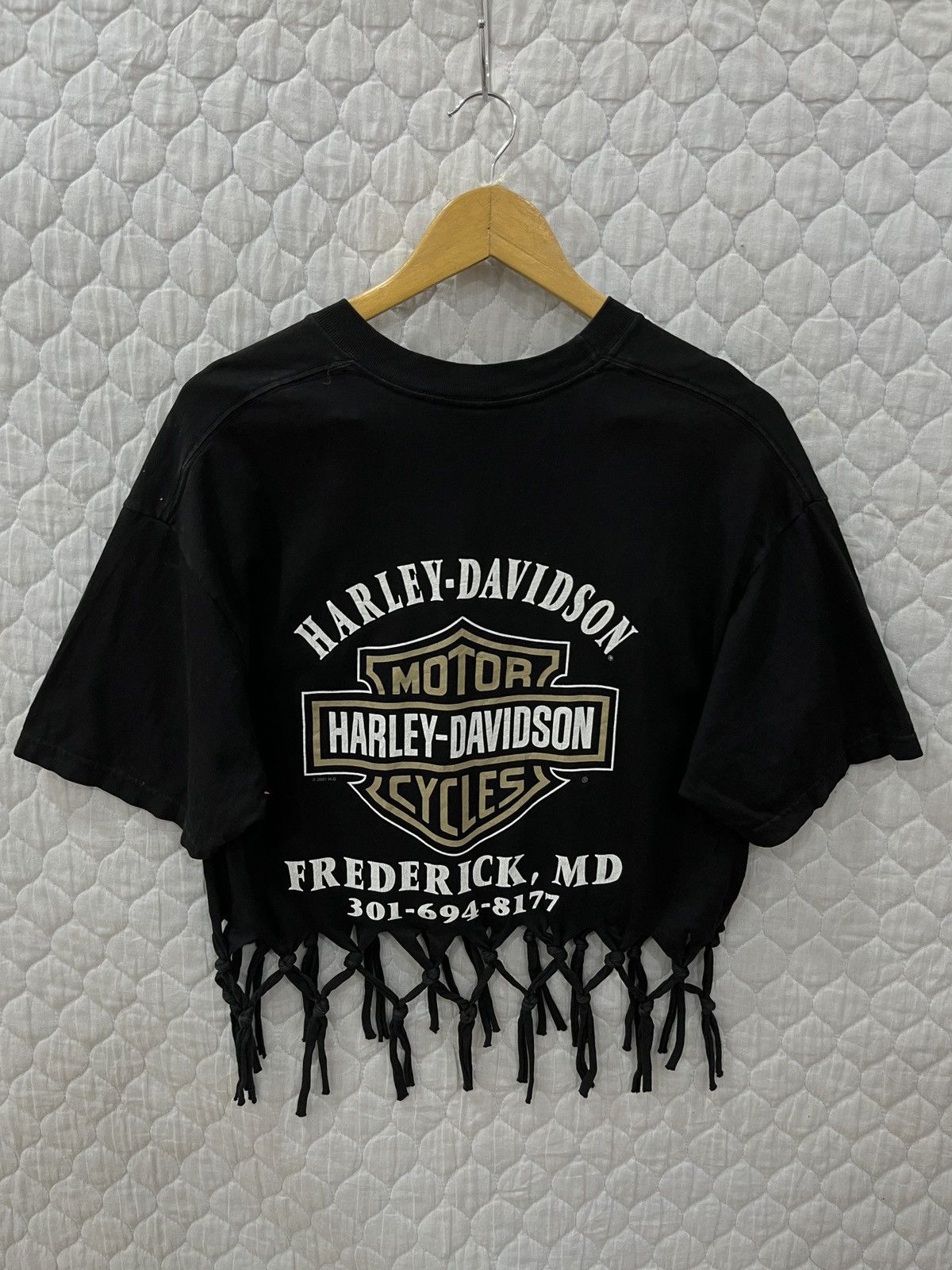 Harley Davidson × Vintage (Qqqq). VINTAGE HARLEY DAVIDSON CUSTOM CROP T SHIRTS Size L / US 10 / IT 46 - 1 Thumbnail
