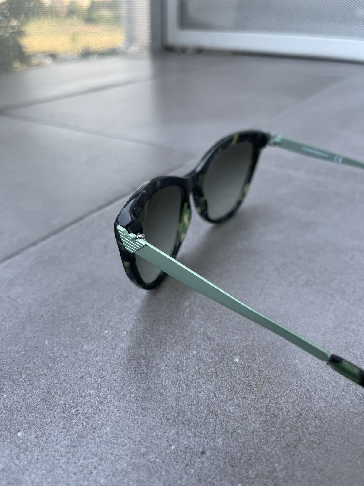 Emporio Armani Emporio Armani EA4030 5227/8E Marble Green Sunglasses Size ONE SIZE - 6 Thumbnail