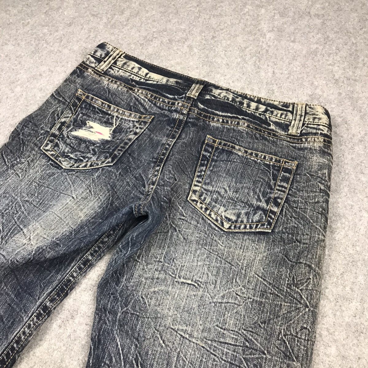 Japanese Brand ACID WASH JEANS JAPANESE PUNK BLUE FADED DISTRESSED PANTS Size US 34 / EU 50 - 14 Thumbnail