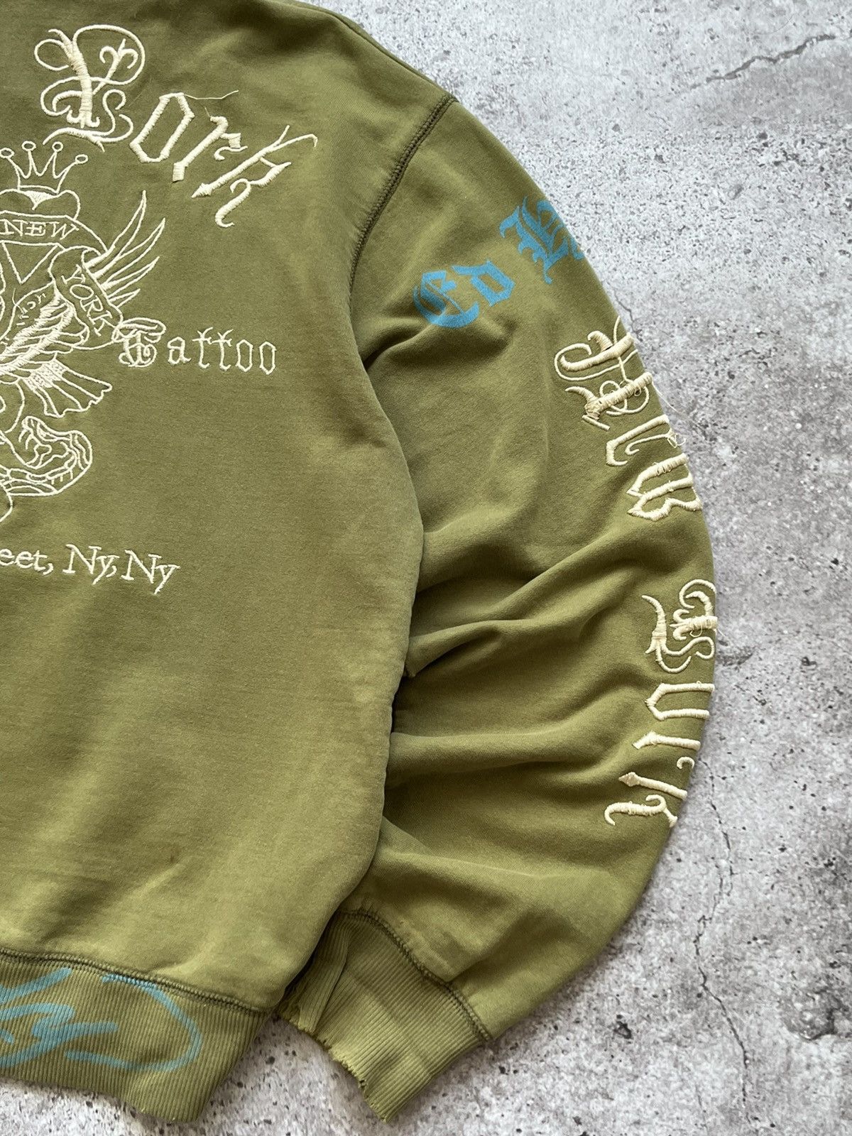 Christian Audigier × Ed Hardy × Vintage Vintage Ed Hardy Zip Up Hoodie Rare Big Logo Size US L / EU 52-54 / 3 - 20 Thumbnail