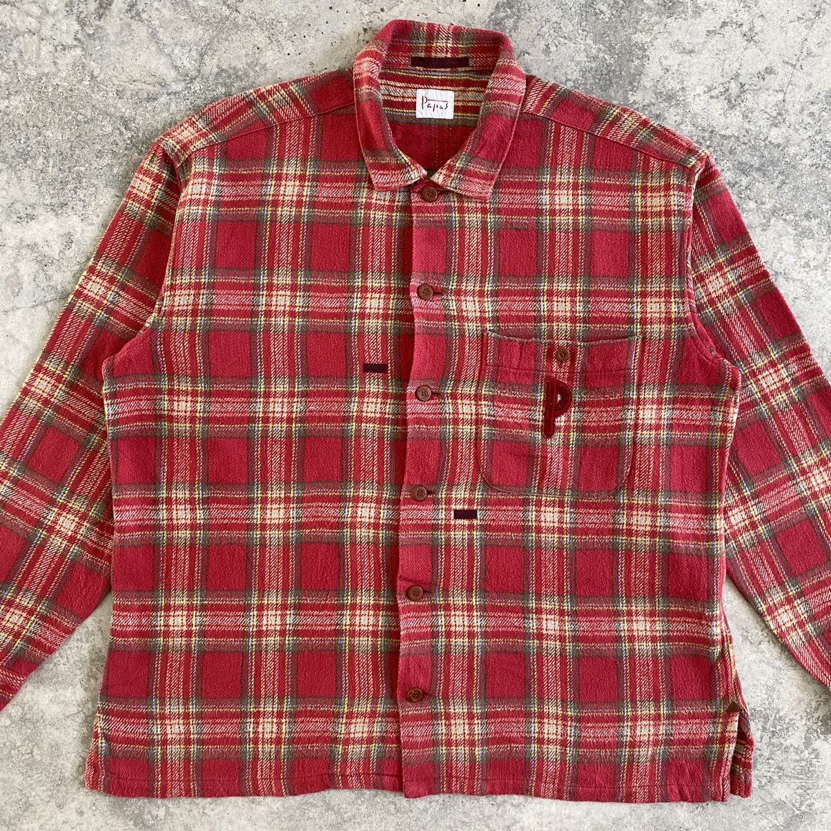 Flannel VTG Papas Wall Guy Checker Thick Flannel Shirt Size US M / EU 48-50 / 2 - 3 Thumbnail