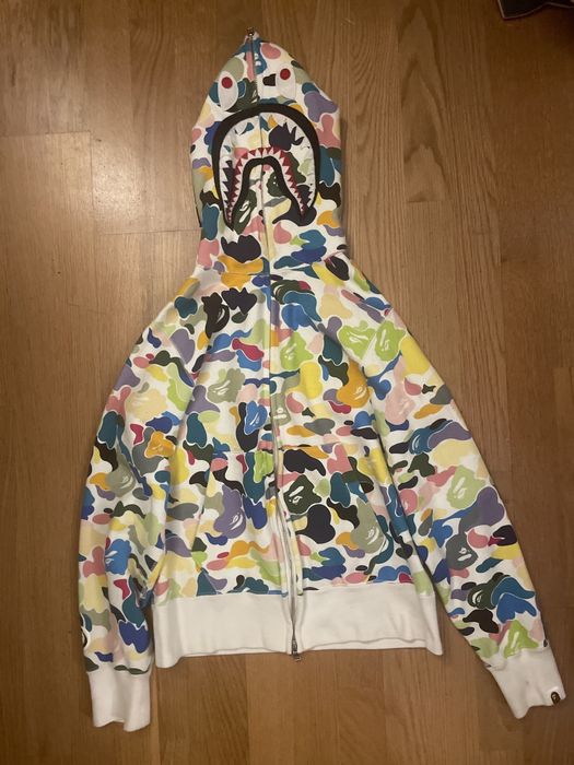 Bape Multi Camo Shark Full Zip Hoodie | Grailed