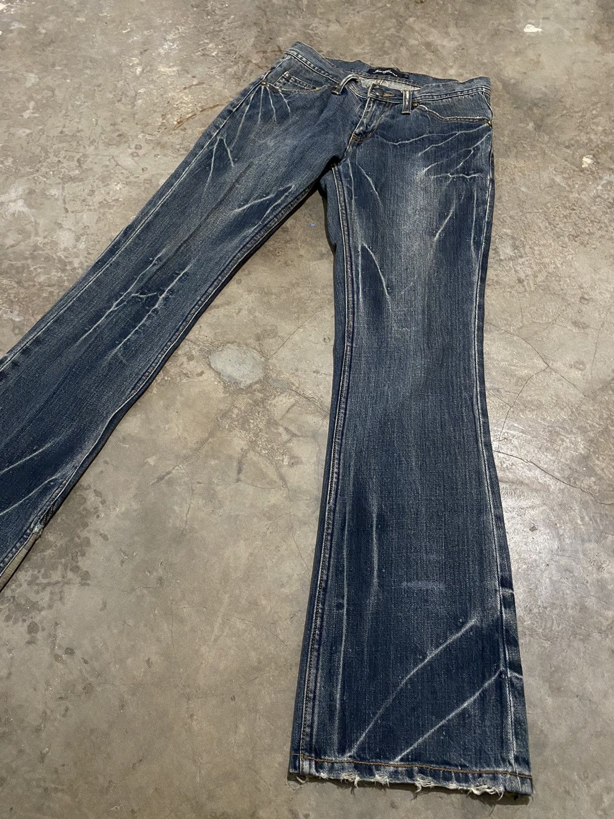 Evisu × Japanese Brand × Tornado Mart Flare Jeans Root Three Lightning Thunderstorm p113 Size US 30 / EU 46 - 5 Thumbnail