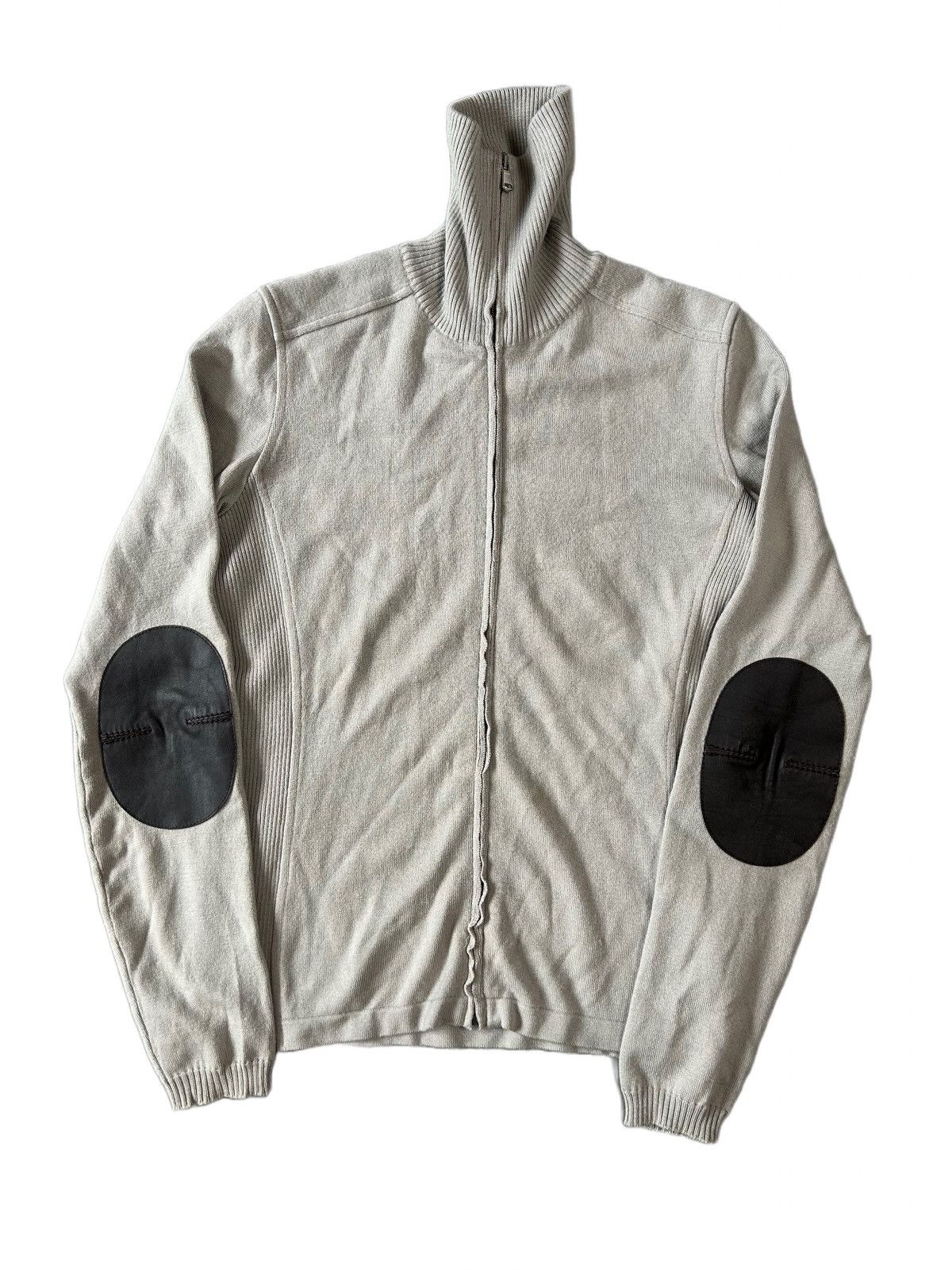 Archive Prada wool zip turtleneck grey sleeve patches