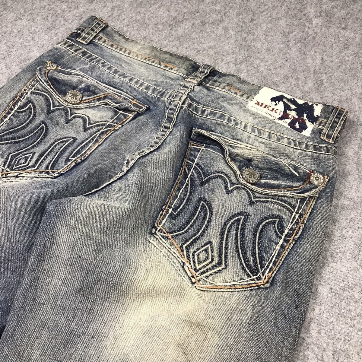 Japanese Brand × Mek Denim BLUE FADED🔥MEK DENIM DISTRESSED DENIM PANTS Size US 34 / EU 50 - 16 Thumbnail