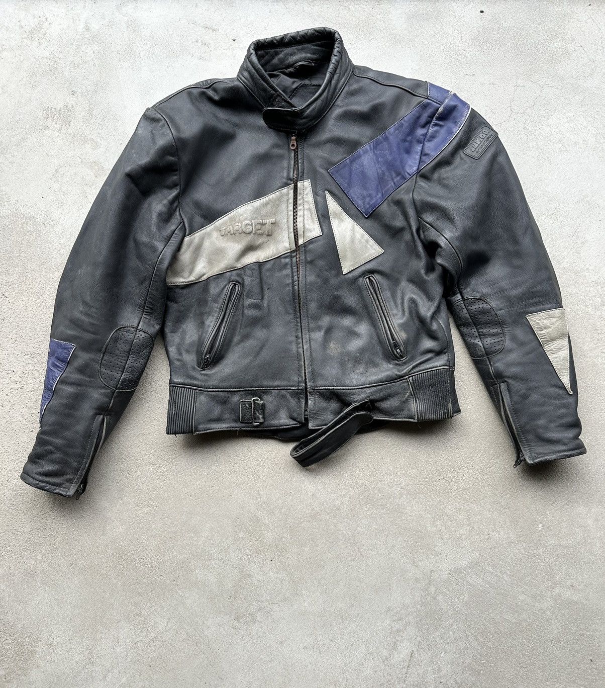 image of Leather Jacket x Racing Vintage Genuine Leather High Quality Racing Jacket Hype, Men's (Size Medium