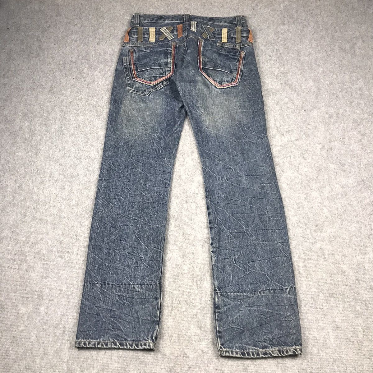 Japanese Brand DOUBLE WAIST DENIM JAPANESE STYLE DENIM PANTS Size US 31 - 10 Thumbnail