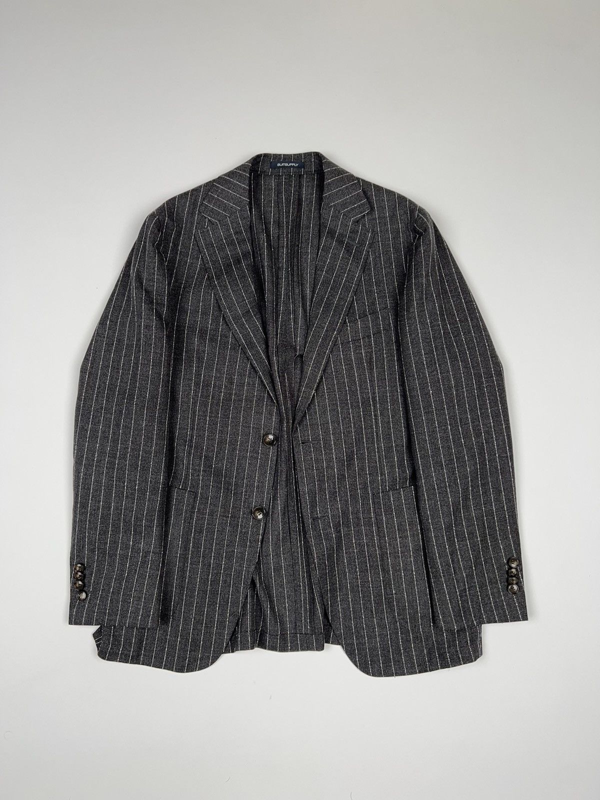 Suitsupply Suitsupply Striped Wool Havana Patch Traveler Blazer Jacket Size 40R - 2 Thumbnail