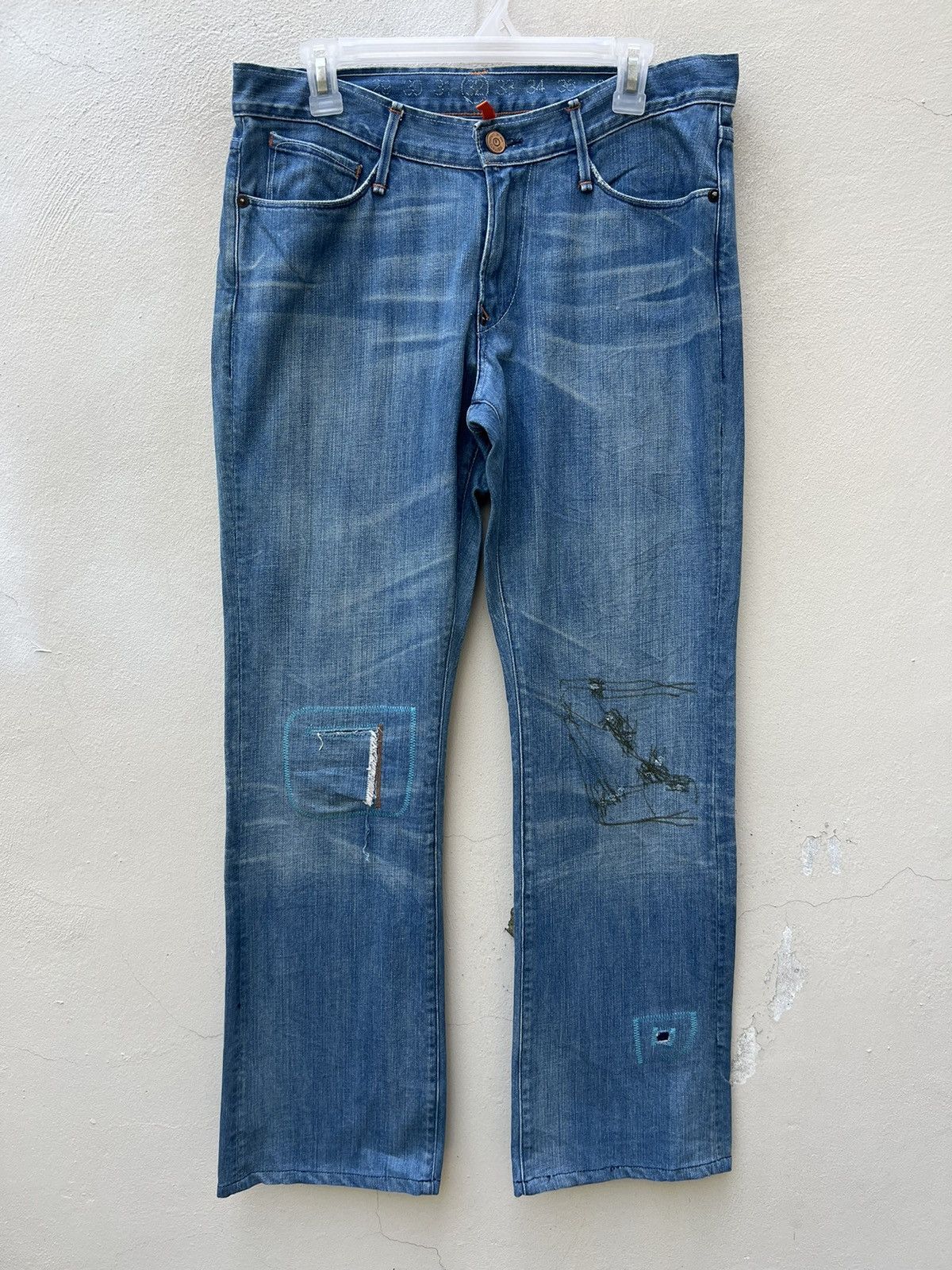 Earnest Sewn Vintage Earnest Sewn Distress Patchwork Denim Bootcut Jeans Size US 32 / EU 48 - 6 Thumbnail