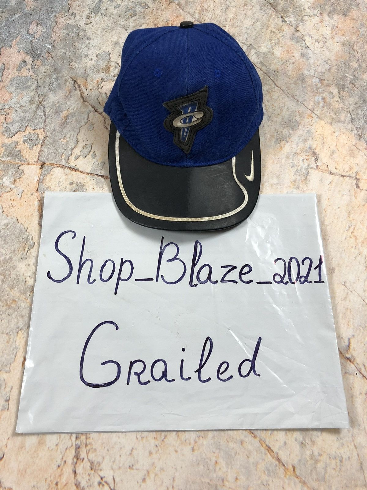 Nike × Vintage Nike vintage hat cap navy big logo rare Size ONE SIZE - 3 Thumbnail