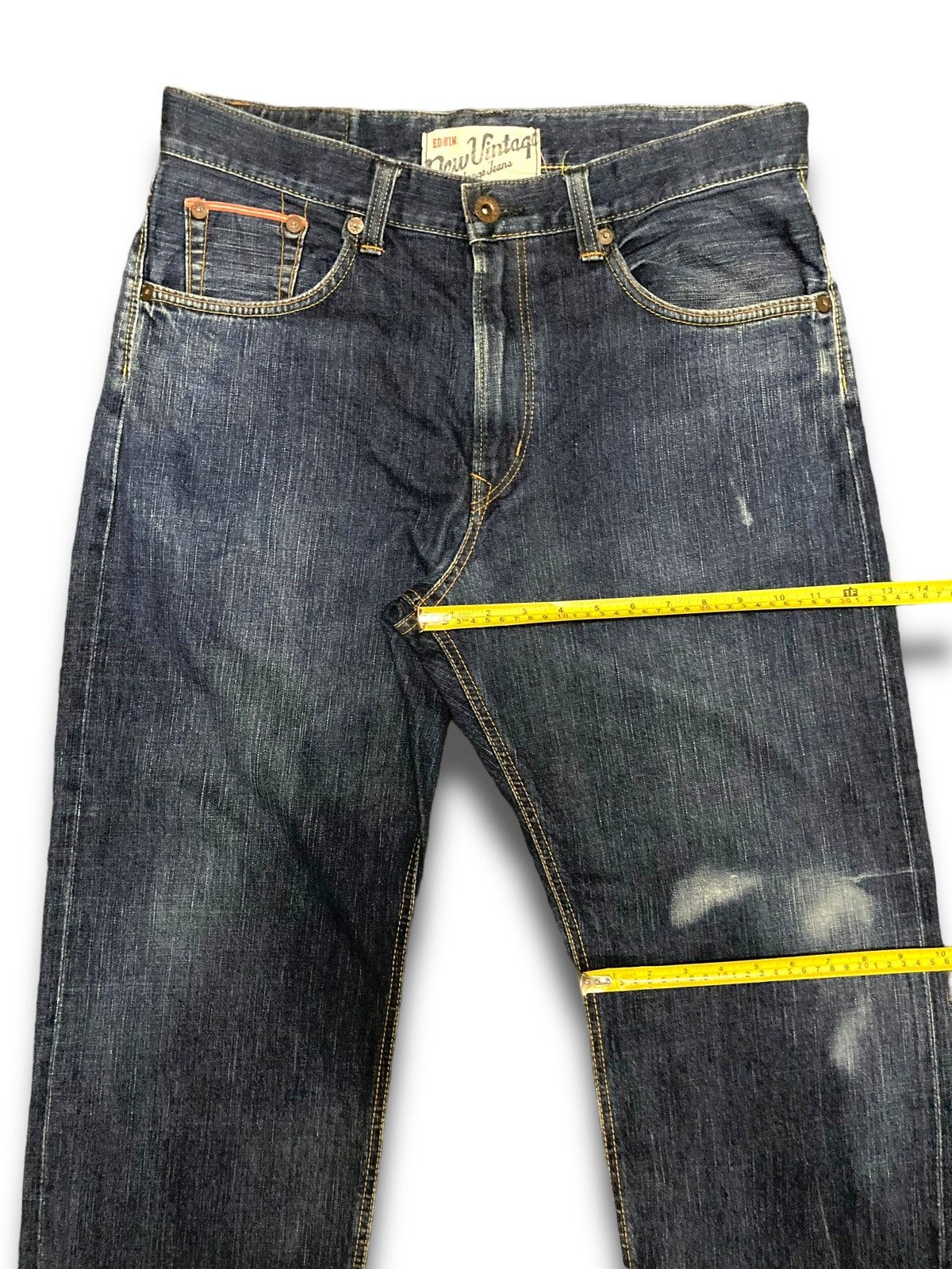 Edwin × Vintage Vintage Y2K Edwin Indigo Distressed Kaihara Denims Size US 34 / EU 50 - 20 Thumbnail
