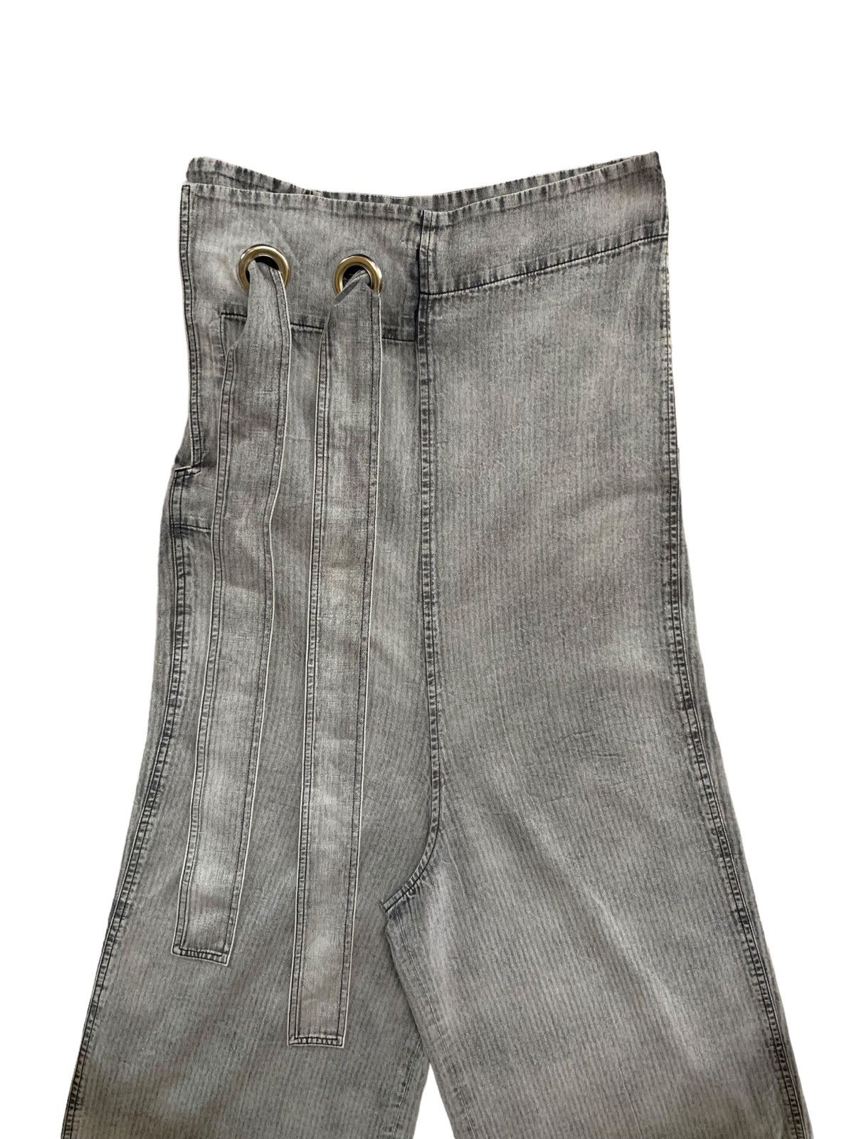 Y's × Y's for Men × Yohji Yamamoto Yohji Yamamoto Y’s Sulfur Herringbone Bleach Ribbon Pants Size US 28 / EU 44 - 6 Thumbnail