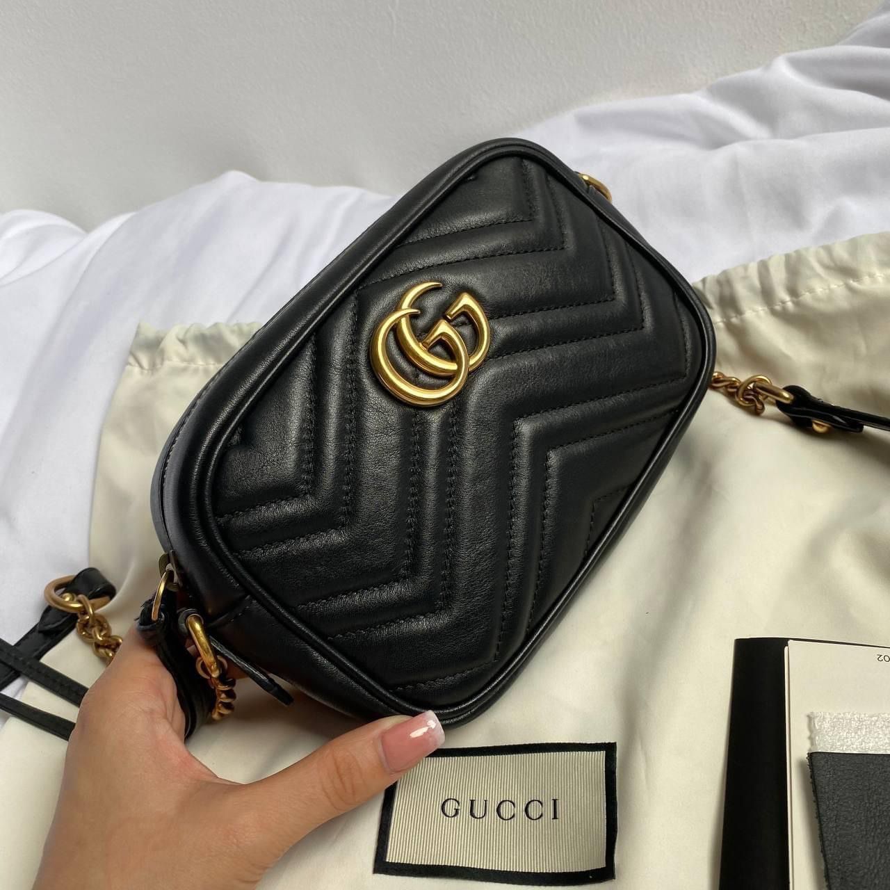 Gucci Gucci Marmont Mini Shoulder Bag Black Leather Gucci Mini Bag ...