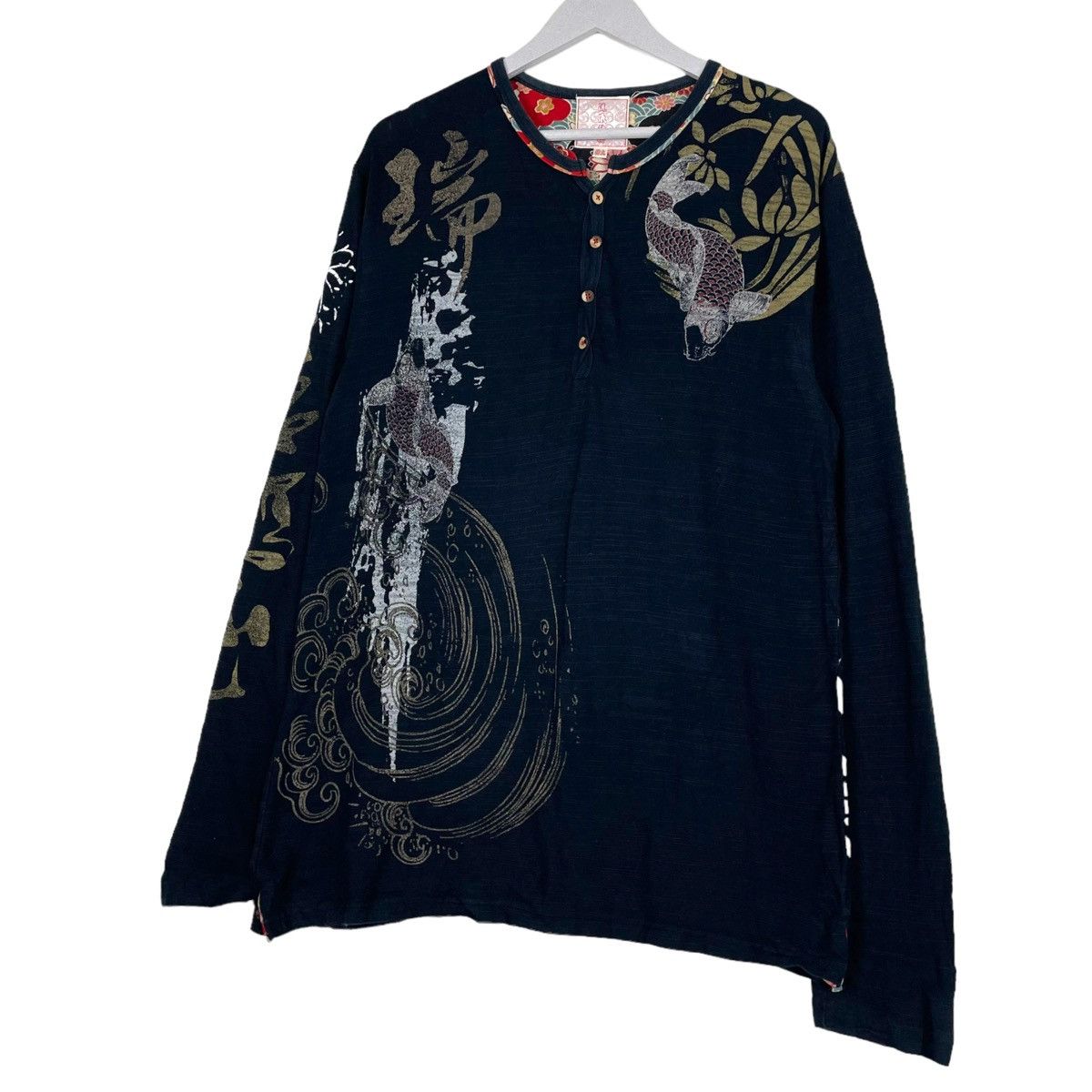 Indigo × Japanese Brand 💥JAPANESE SUKAJAN LONGSLEEVE FULL PRINTED TSHIRT Size US L / EU 52-54 / 3 - 2 Thumbnail