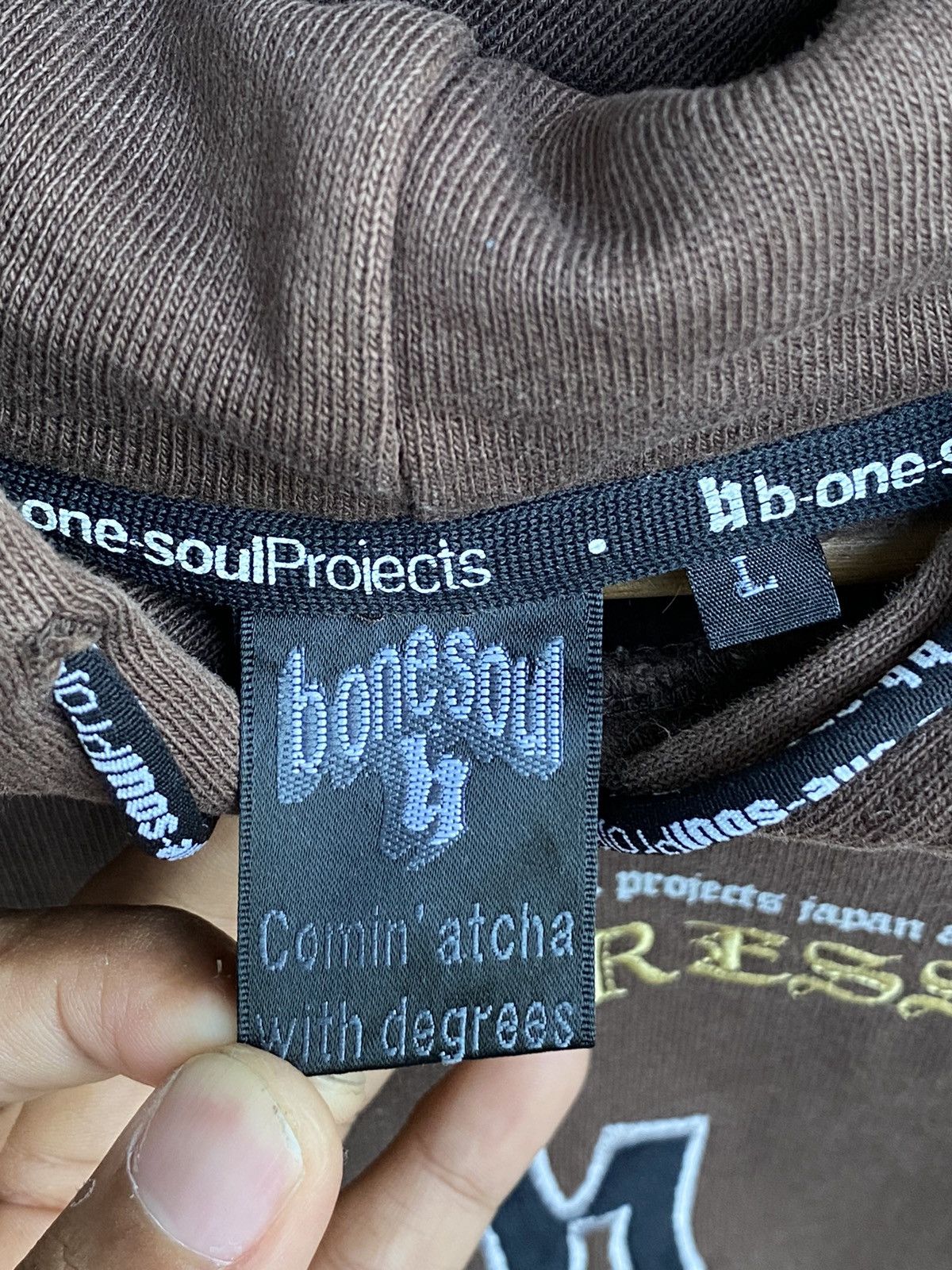 Japanese Brand Vintage B-One Soul Brown Hoodies/Fuct Travis Birdhouse Scott Size US L / EU 52-54 / 3 - 7 Thumbnail