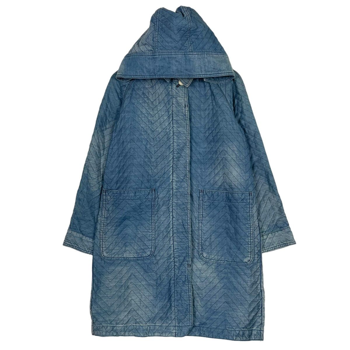 45rpm × Indigo × Japanese Brand 💥DAMA DYED DENIM HOODED PARKA JACKET Size US M / EU 48-50 / 2 - 1 Thumbnail