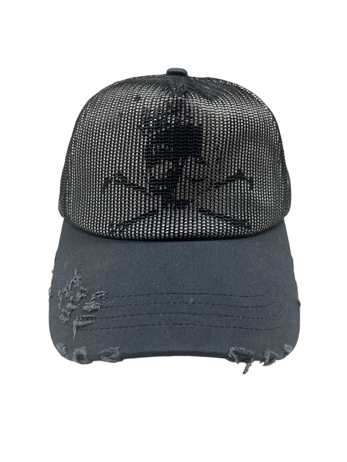 Japanese Brand Re Product NYC Skull Mesh Distressed Trucker Hat Size ONE SIZE - 7 Thumbnail