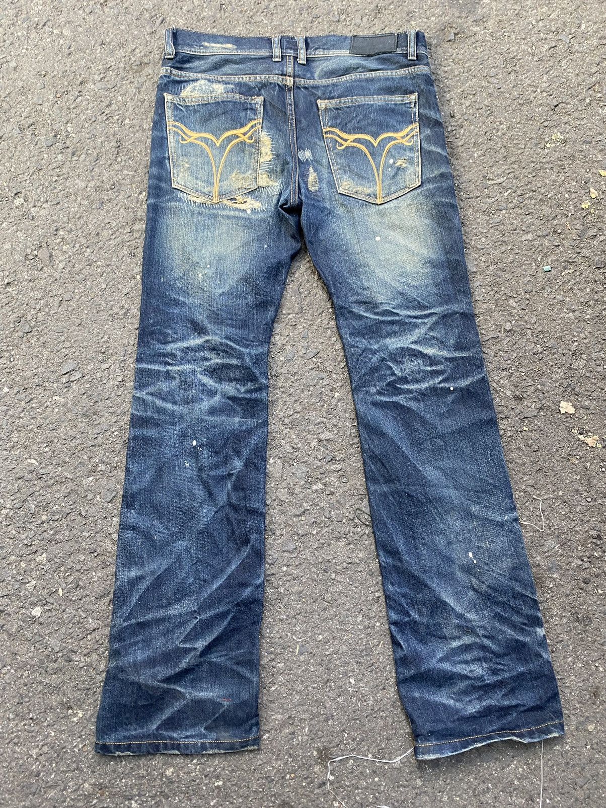JACKROSE Insane Distressed Painter Bootcut Jeans Size US 33 - 6 Thumbnail