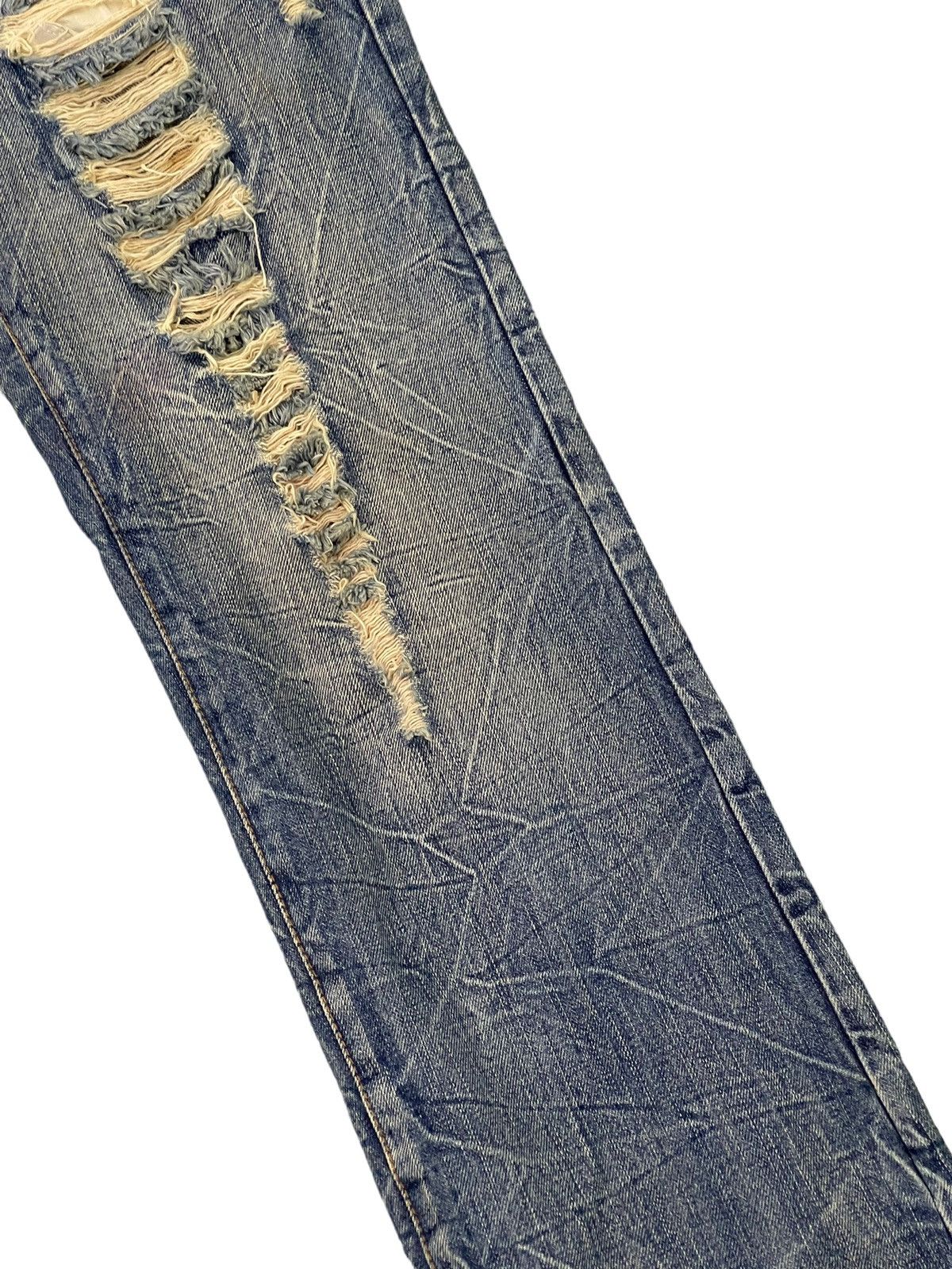 Japanese Brand Distress Jeans K.U.I Acid Wash Low Rise Denim Straight 5🟦9 Size US 30 / EU 46 - 16 Thumbnail