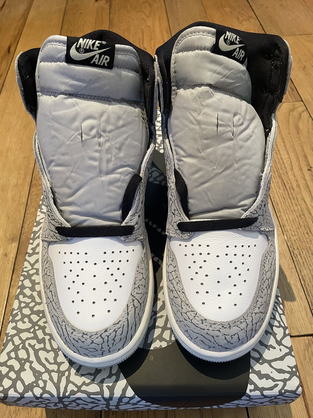 Jordan Brand × Nike Jordan 1 High OG White Cement Elephant Size US 9 / EU 42 - 3 Thumbnail