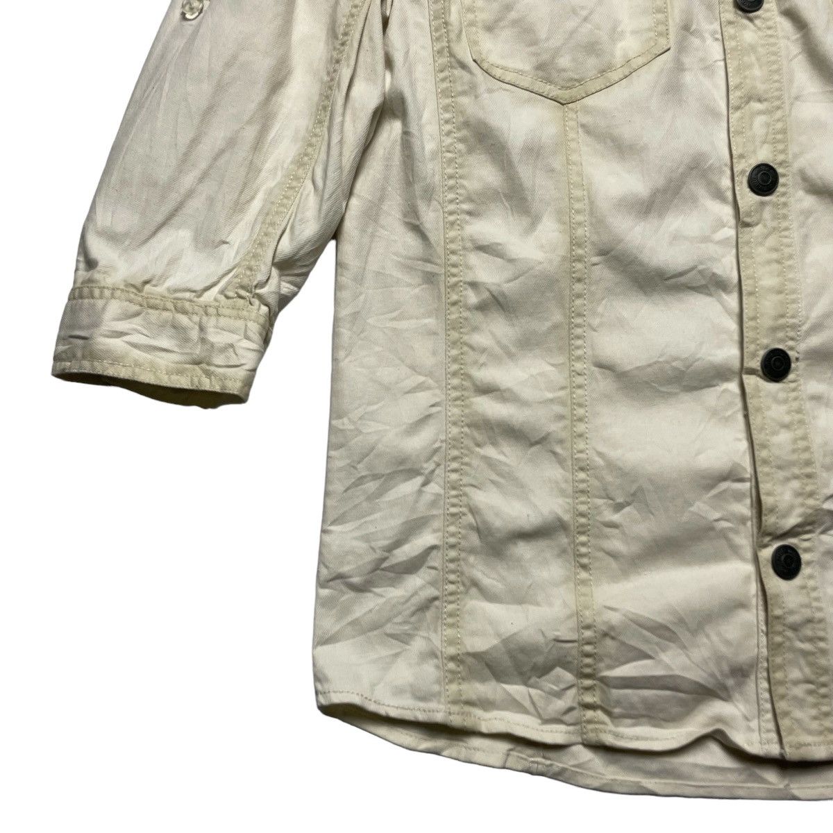 Le Grande Bleu (L.G.B.) 🇯🇵 IN THE ATTIC EMBROIDERED WORDING BUTTON UP SHIRT Size US M / EU 48-50 / 2 - 4 Thumbnail