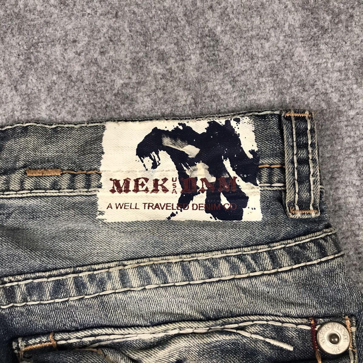Japanese Brand × Mek Denim BLUE FADED🔥MEK DENIM DISTRESSED DENIM PANTS Size US 34 / EU 50 - 17 Thumbnail