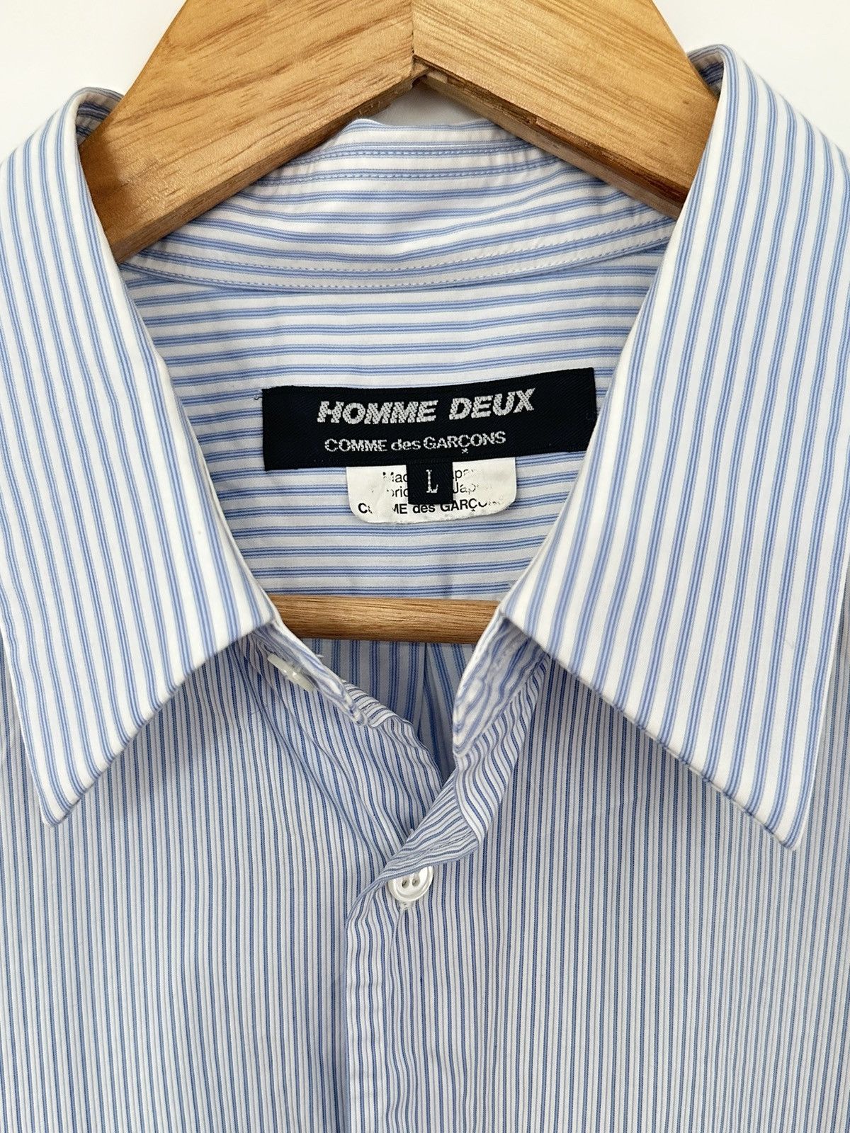 Comme des Garcons Homme Deux Light Blue Stripe Comme Des Garçons Homme Deux Shirt Size US L / EU 52-54 / 3 - 1 Thumbnail