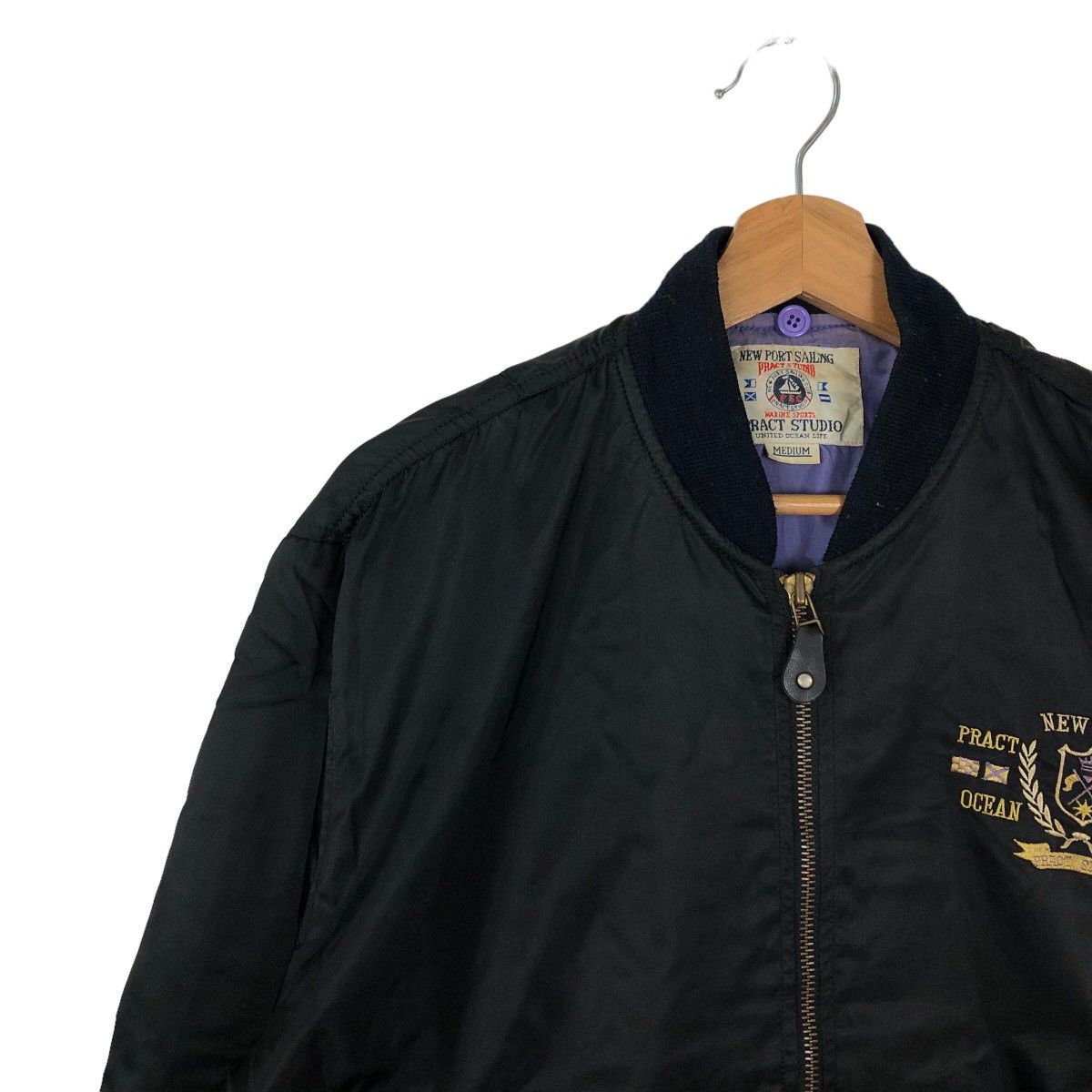 Japanese Brand VINTAGE BOMBER JACKET PRACT STUDIO JAPAN BIG LOGO Size US M / EU 48-50 / 2 - 6 Thumbnail
