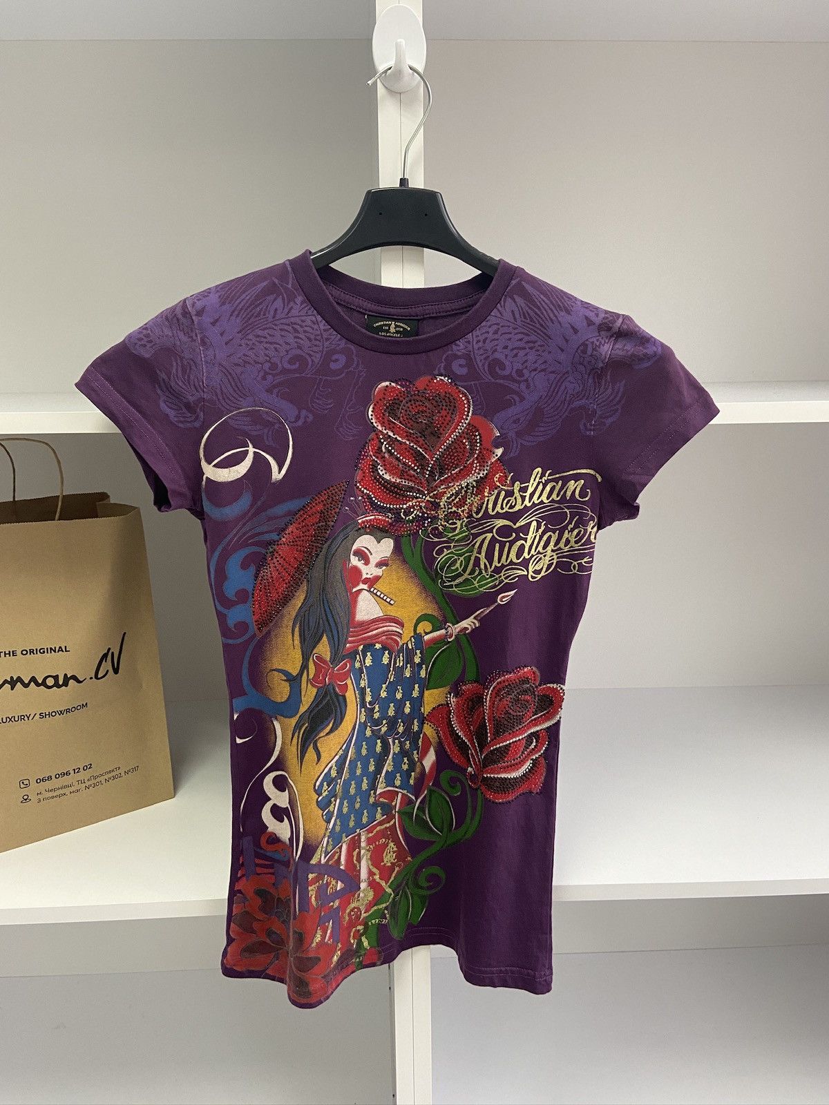 Christian Audigier × Ed Hardy × Vintage Vintage Christian Audigier T-Shirt Los Angeles Big Logo Size L / US 10 / IT 46 - 3 Thumbnail