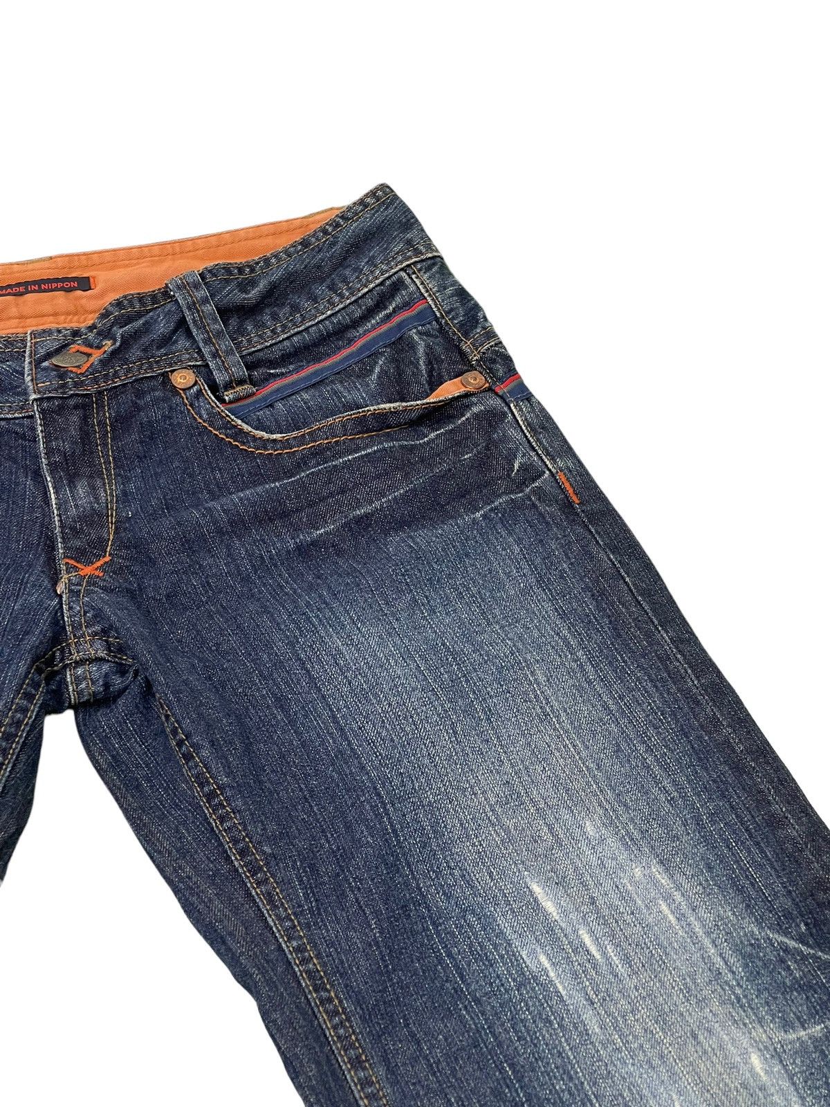Japanese Brand Wide Leg Jeans Et Boite Japan Distress Low Rise 6🟦0 Size US 29 - 9 Thumbnail